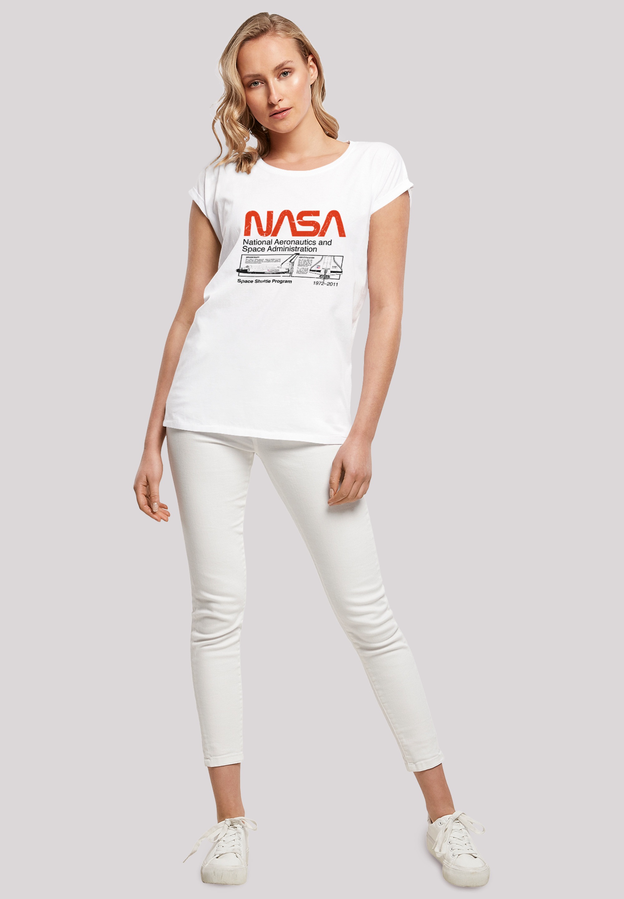F4NT4STIC T-Shirt »NASA Classic Space Shuttle White«, Damen,Premium Merch,Regular-Fit,Kurze Ärmel,Bedruckt