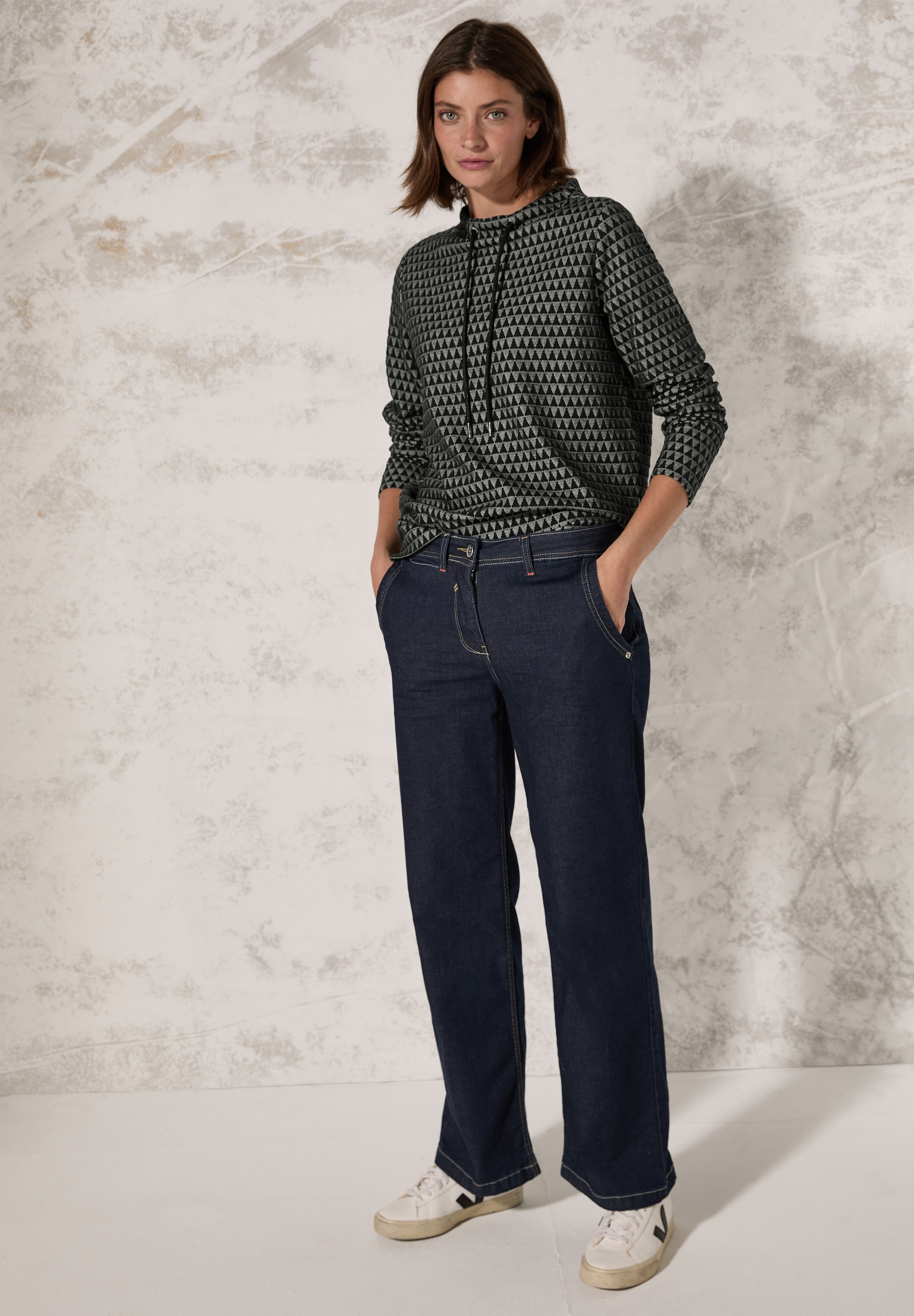 Cecil Langarmshirt, aus Baumwolle mit Stretchante