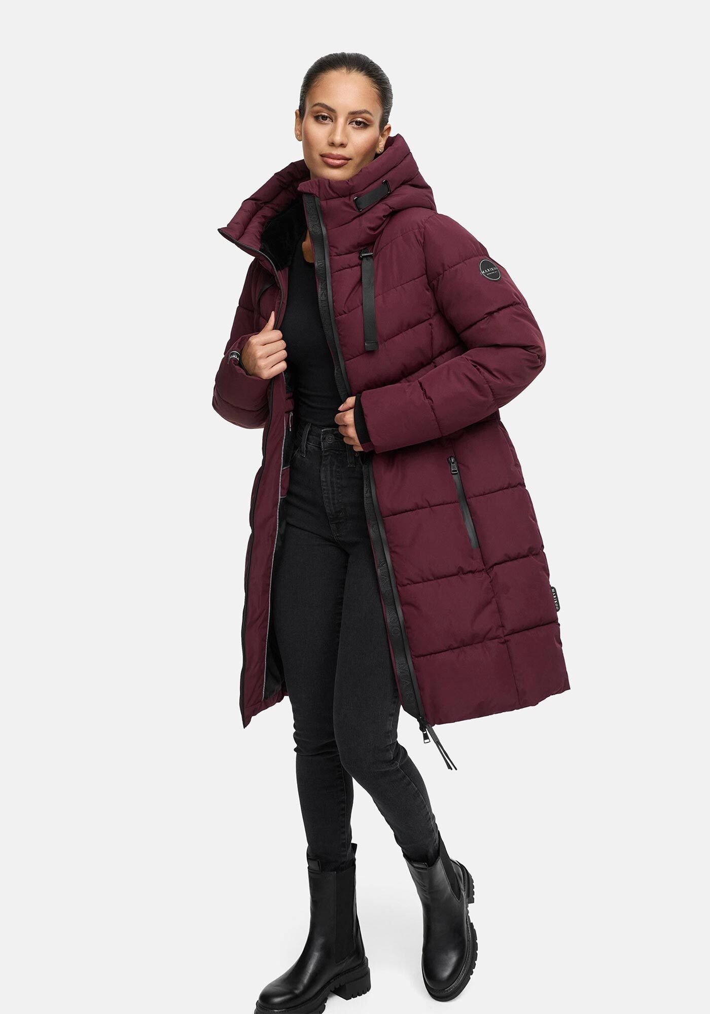 Marikoo Winterjacke »Natsukoo XVI«, Stepp Mantel mit großer Kapuze