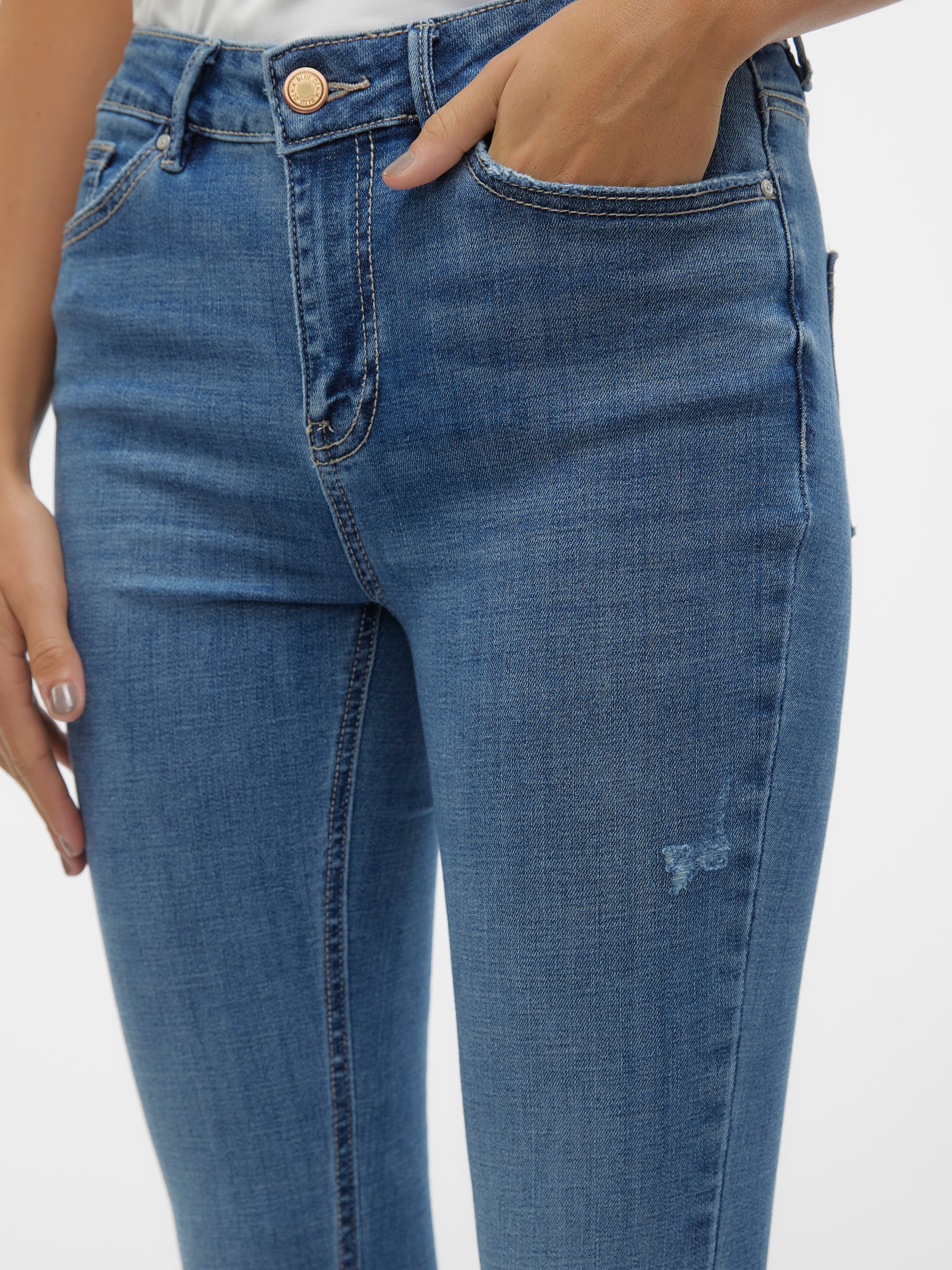 Vero Moda Skinny-fit-Jeans »VMFLASH MR SKINNY JEANS LI347 NOOS« Baumwollmischung mit Stretch, regular waist, skinny fit