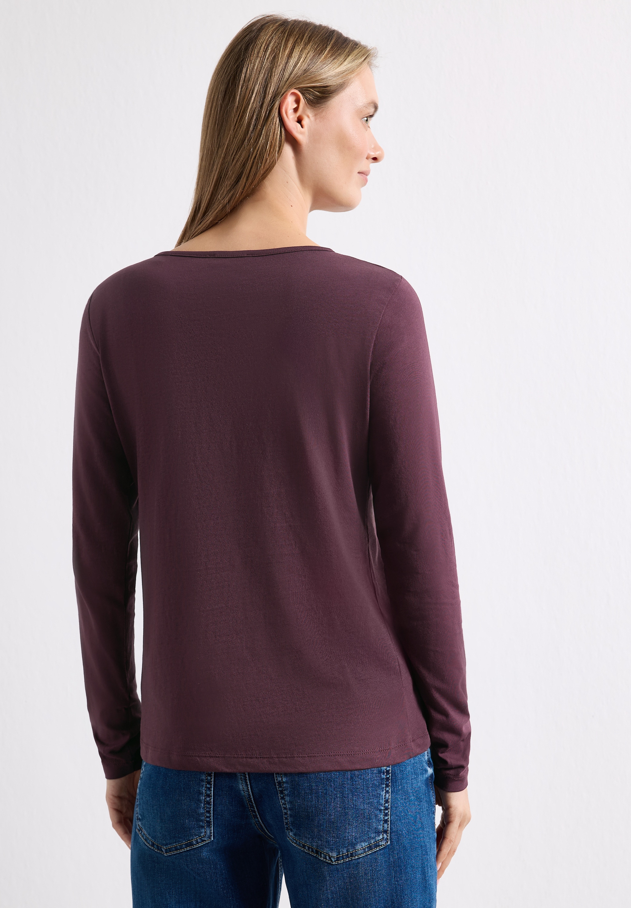 STREET ONE Langarmshirt aus reiner Baumwolle