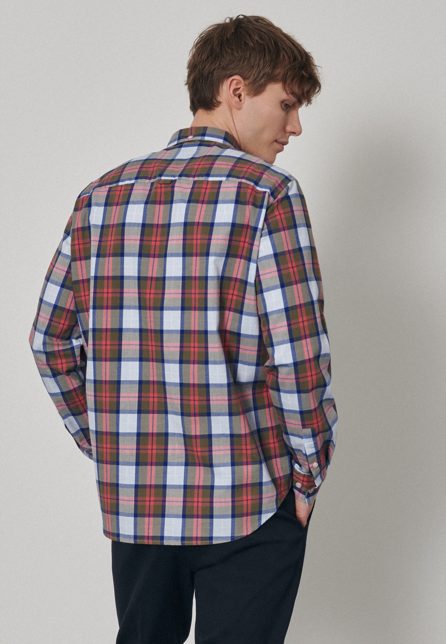 studio seidensticker Businesshemd »Studio«, Regular Langarm Button-Down-Kragen Karo