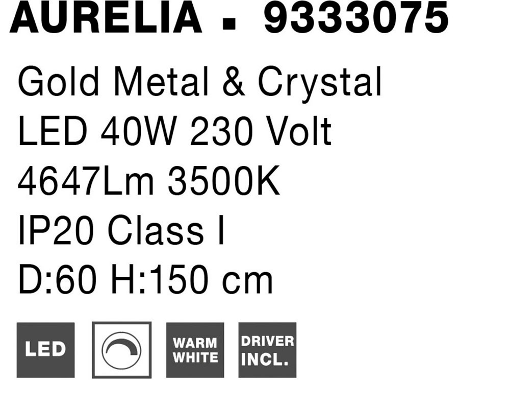 Nova Luce LED-Hängeleuchte »AURELIA« LED-Modul 1 Stk. Warmweiß