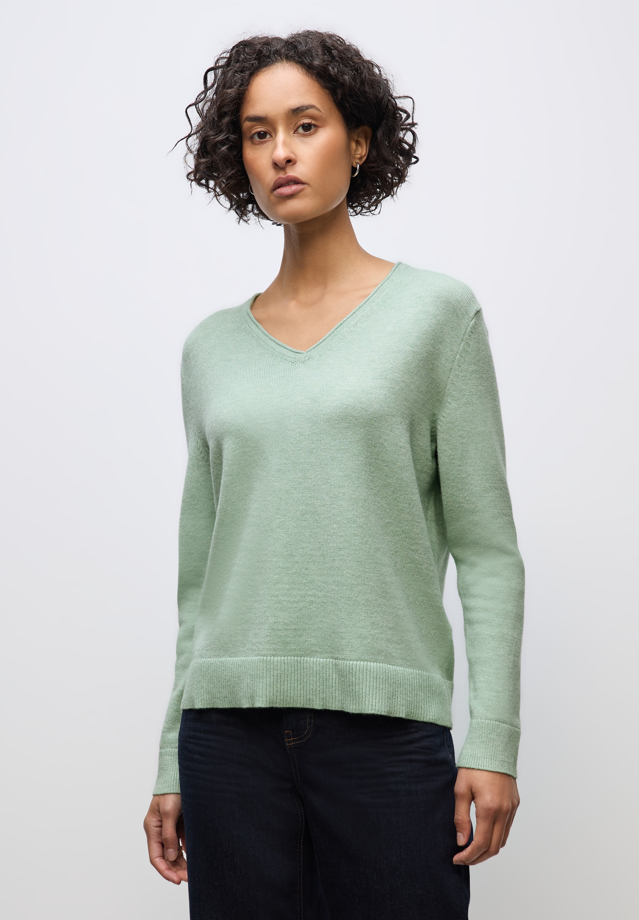 STREET ONE Strickpullover, in Unifarbe günstig online kaufen
