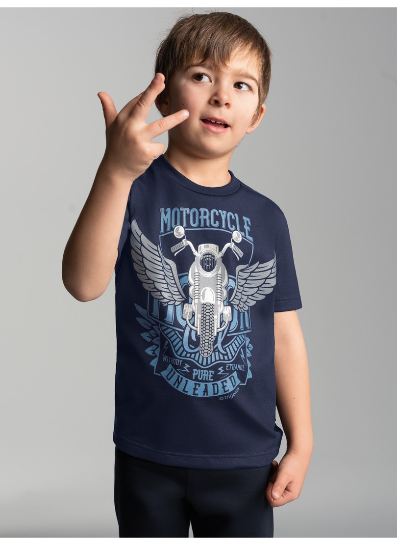 Trigema T-Shirt »TRIGEMA T-Shirt mit großem Motorrad-Printmotiv«, (1 tlg.)