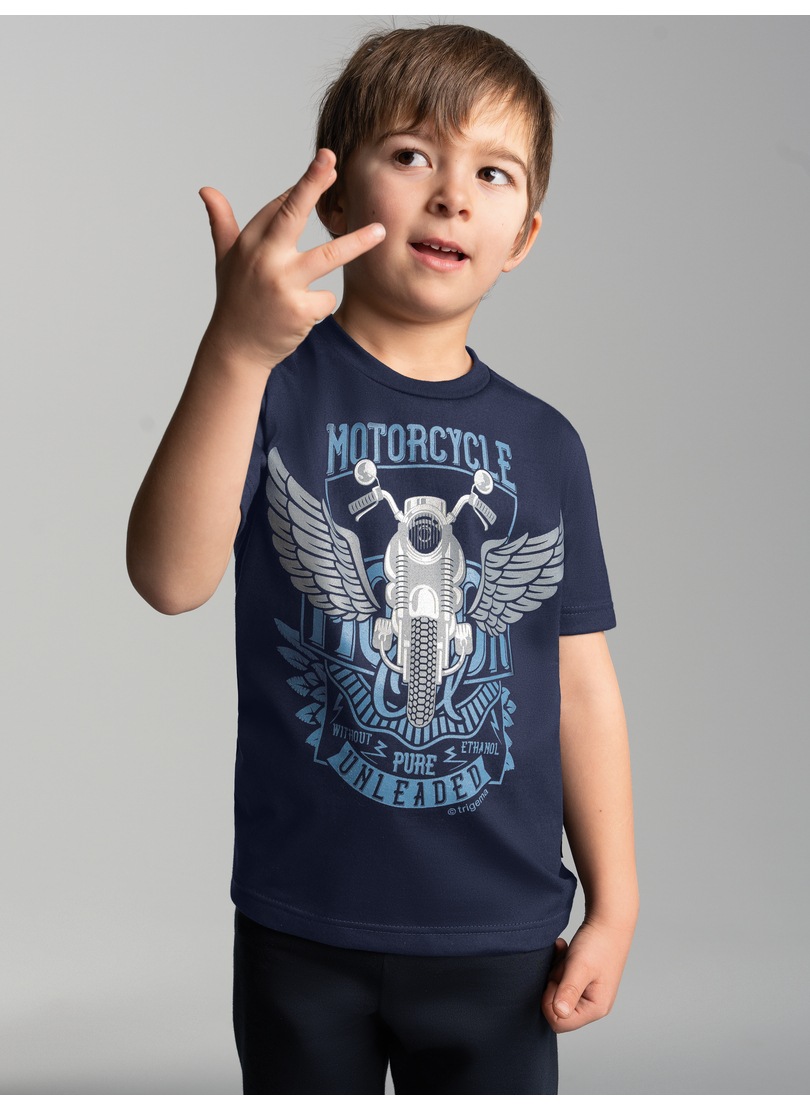 Thumbnail - Trigema T-Shirt "TRIGEMA T-Shirt mit großem Motorrad-Printmotiv" 1 Stk. tlg.