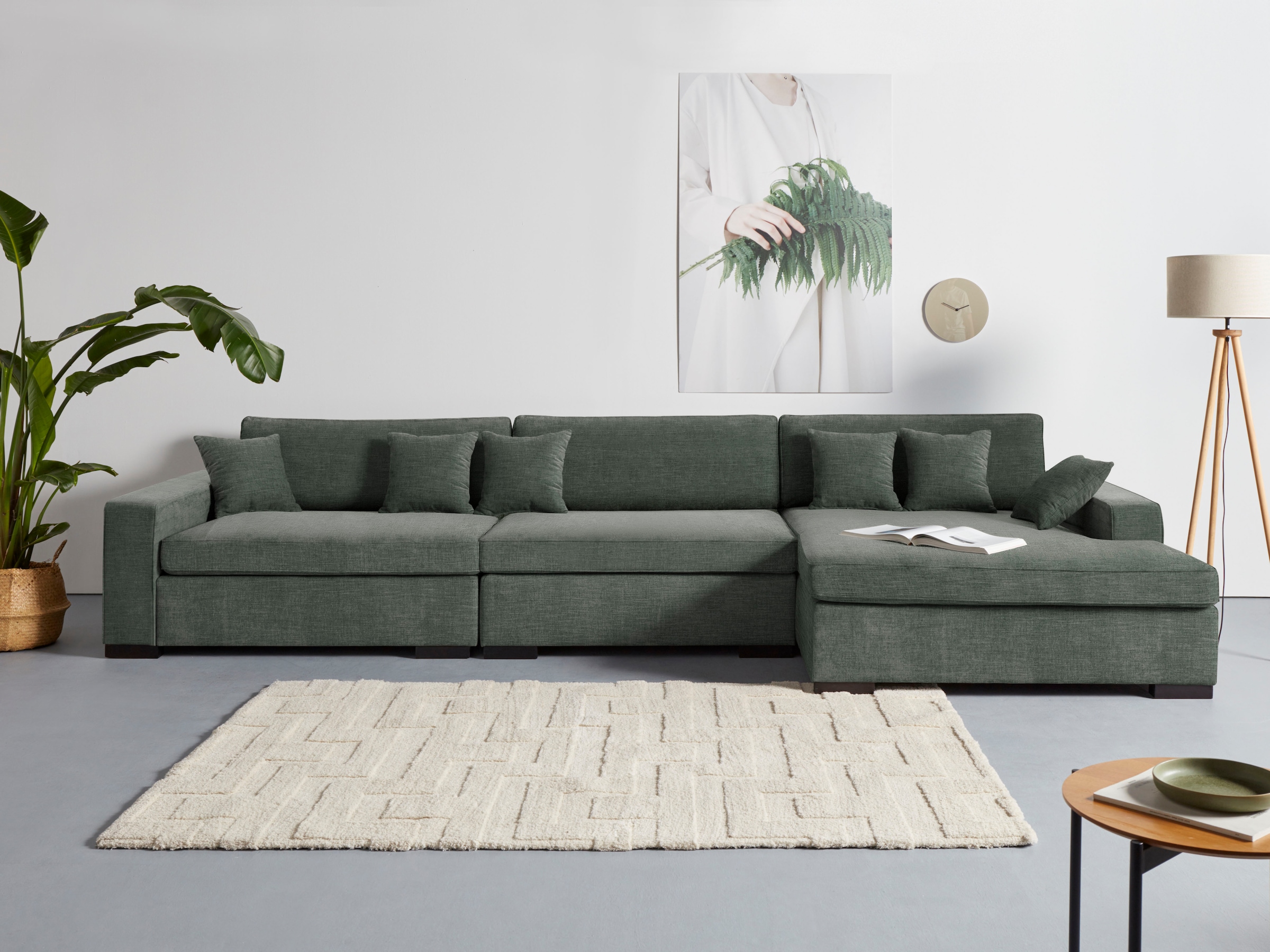 Home affaire Sofa-Eckelement "Skara XXL L-Form", Lounge-Sofa XXL mit Federk günstig online kaufen