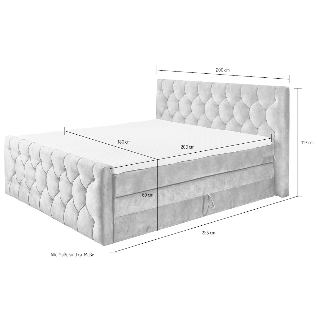 ED EXCITING DESIGN Boxspringbett Cashfield, inkl. einem Topper mit Klimaband und zwei Bettkästen      (74)