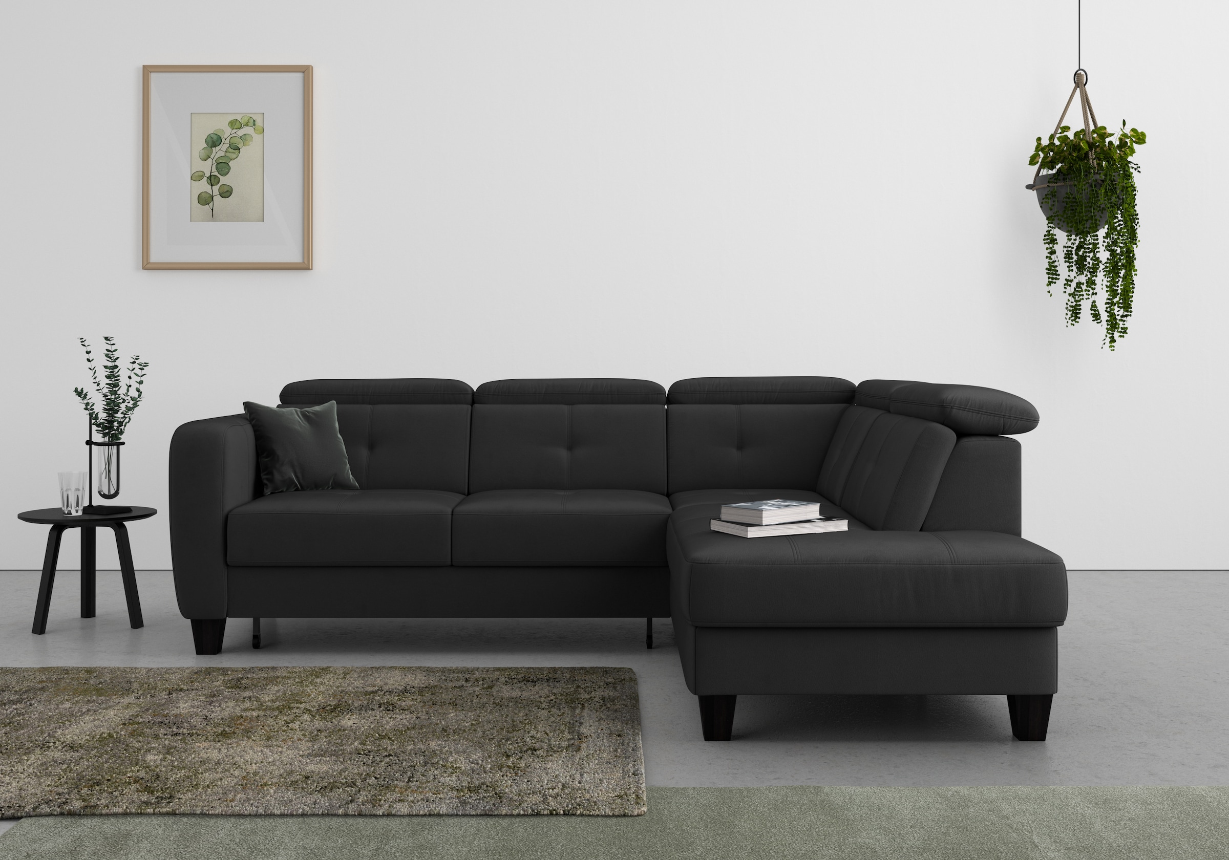 sit&more Ecksofa "Belluci L-Form" inklusive Federkern, wahlweise mit Schlaffunktion und Bettkasten