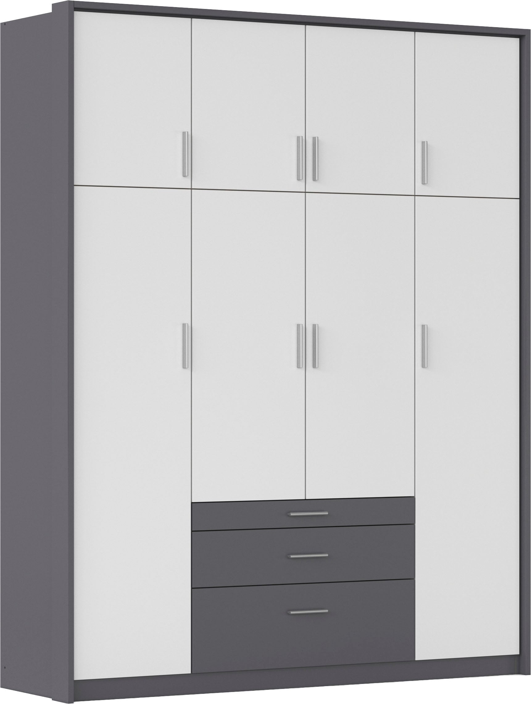 rauch Kleiderschrank "Schrank Drehtürenschrank Garderobe Ankleide Schlafzimmer HILDESHEIM" Breiten: 185/275 cm, Höhe 231 cm, oberste Schublade mit praktischer Facheinteilung MADE IN GERMANY