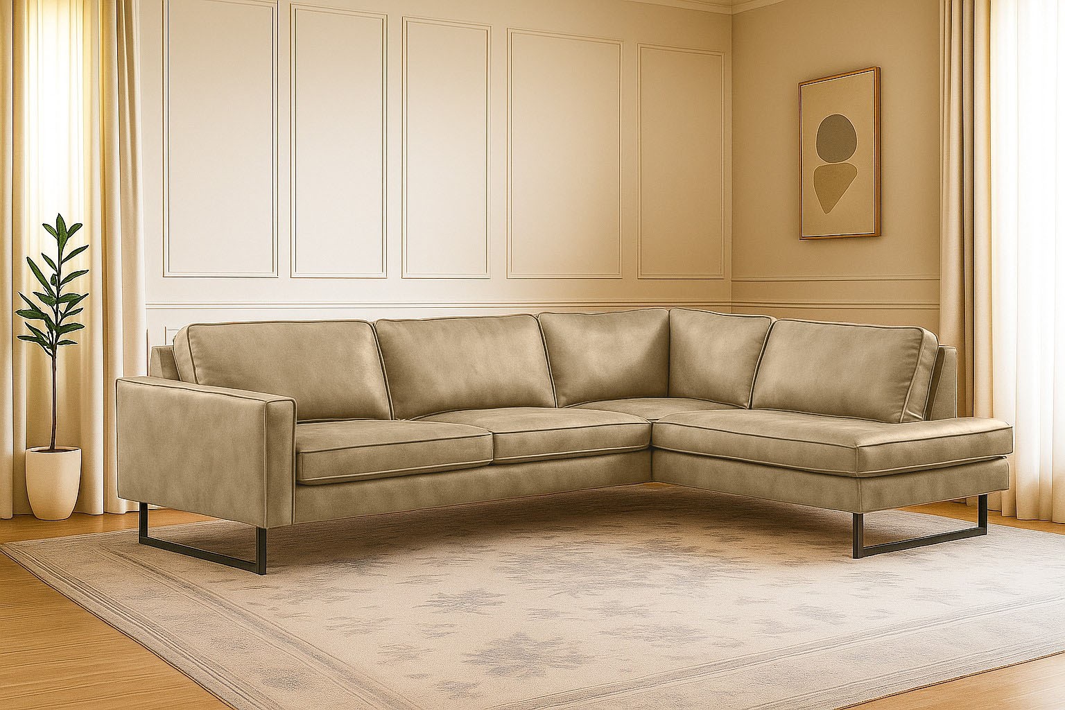 Home affaire Ecksofa "Pinto, 290 cm, Cord, Chenille, Lederoptik, Ottomane l günstig online kaufen