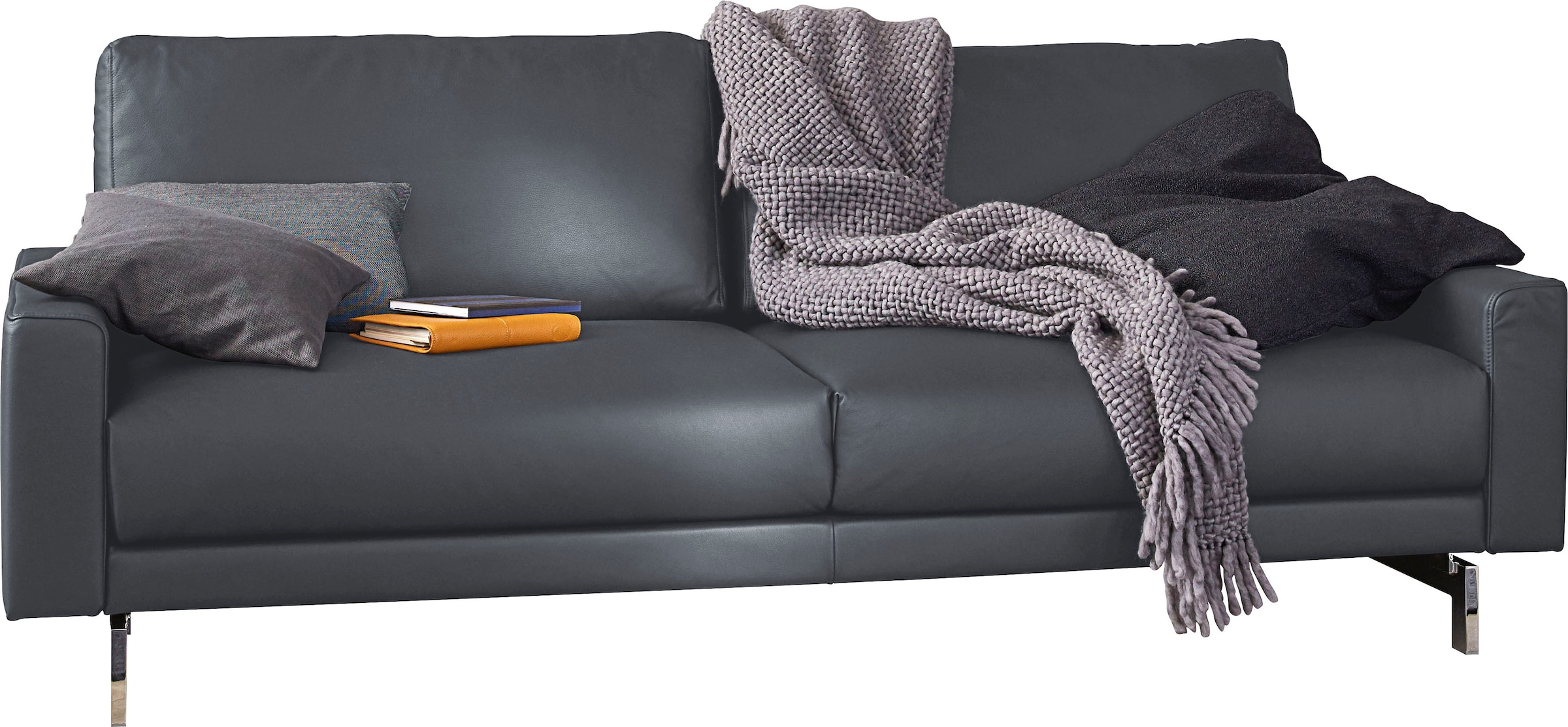 hülsta sofa 3-Sitzer »hs.450«, Armlehne niedrig, Fuß chromfarben glänzend, Breite 204 cm