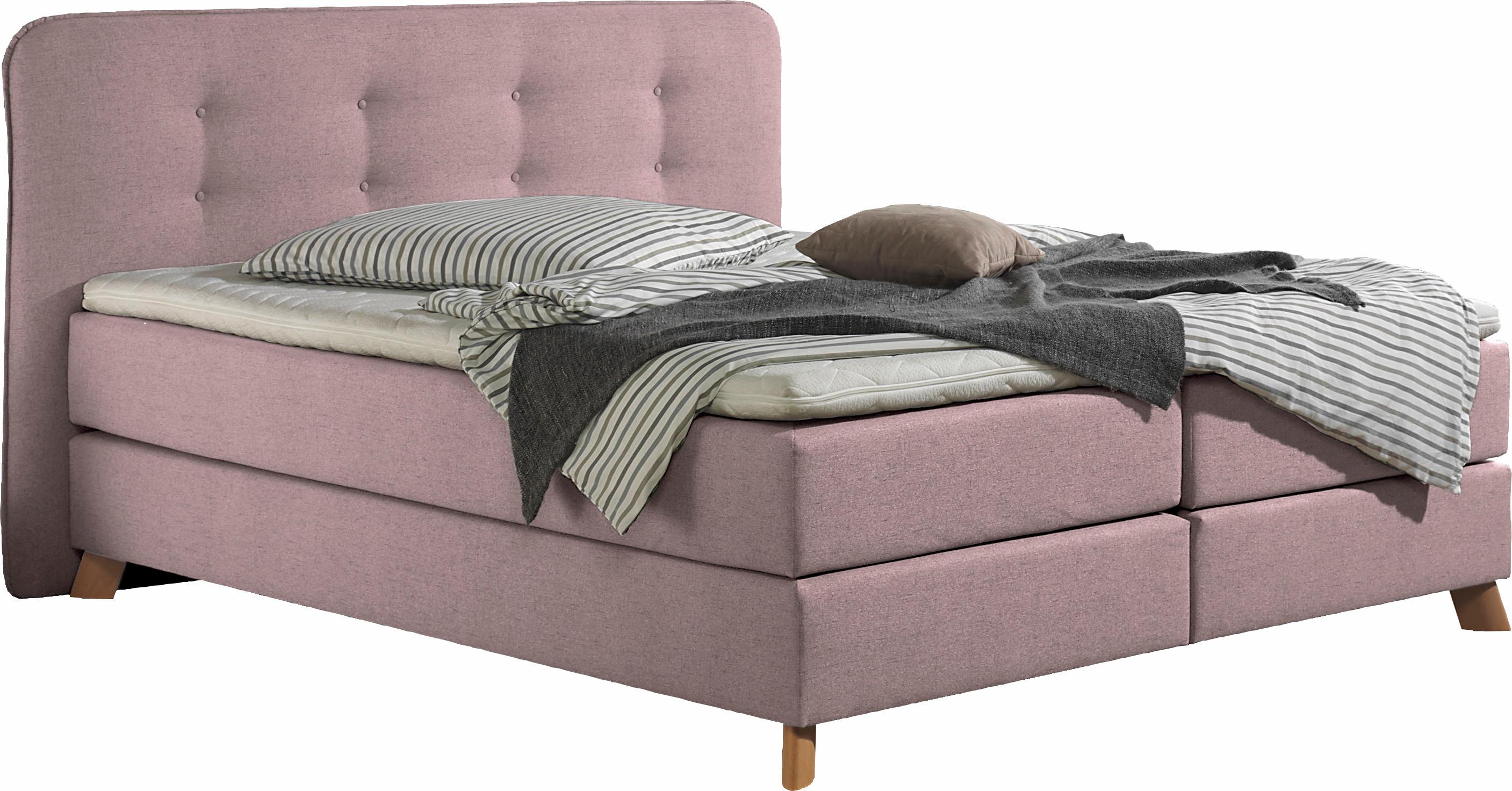Thumbnail - Home affaire Boxspringbett "Cecina", in 5 Breiten, 3 Ausführungen, 2 Härtegrade, Knopfheftung, Topper