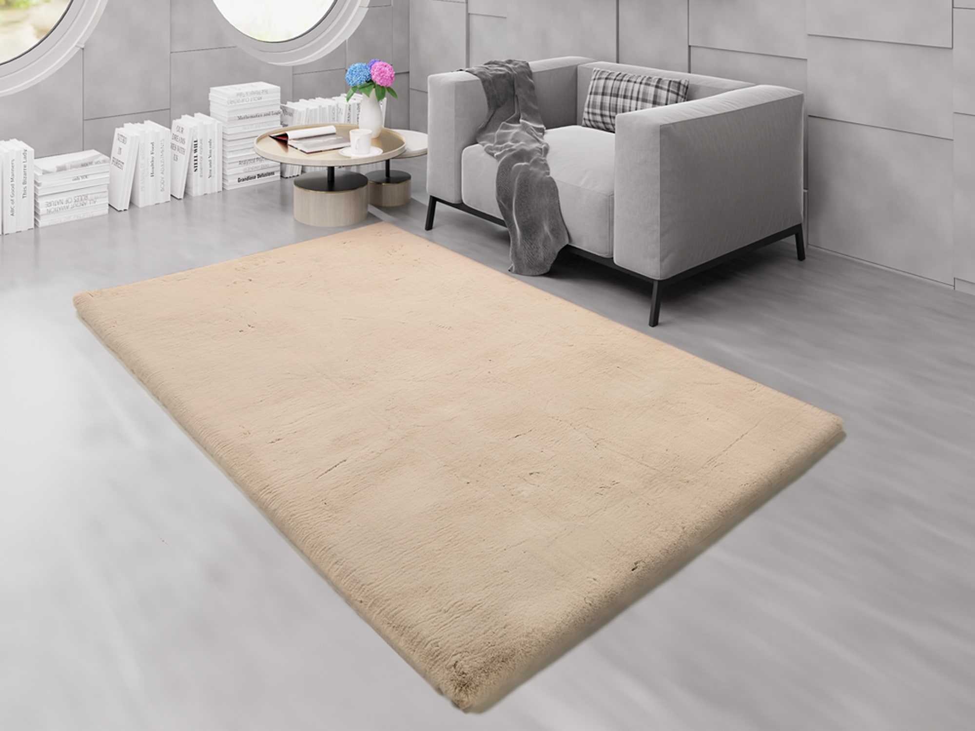 OCI DIE TEPPICHMARKE Hochflor-Teppich "ALISSA, Fell Haptik" rechteckig 38 mm Höhe Kuschelig softer weicher Flor, Kaninchen Fell Haptik, getuftet