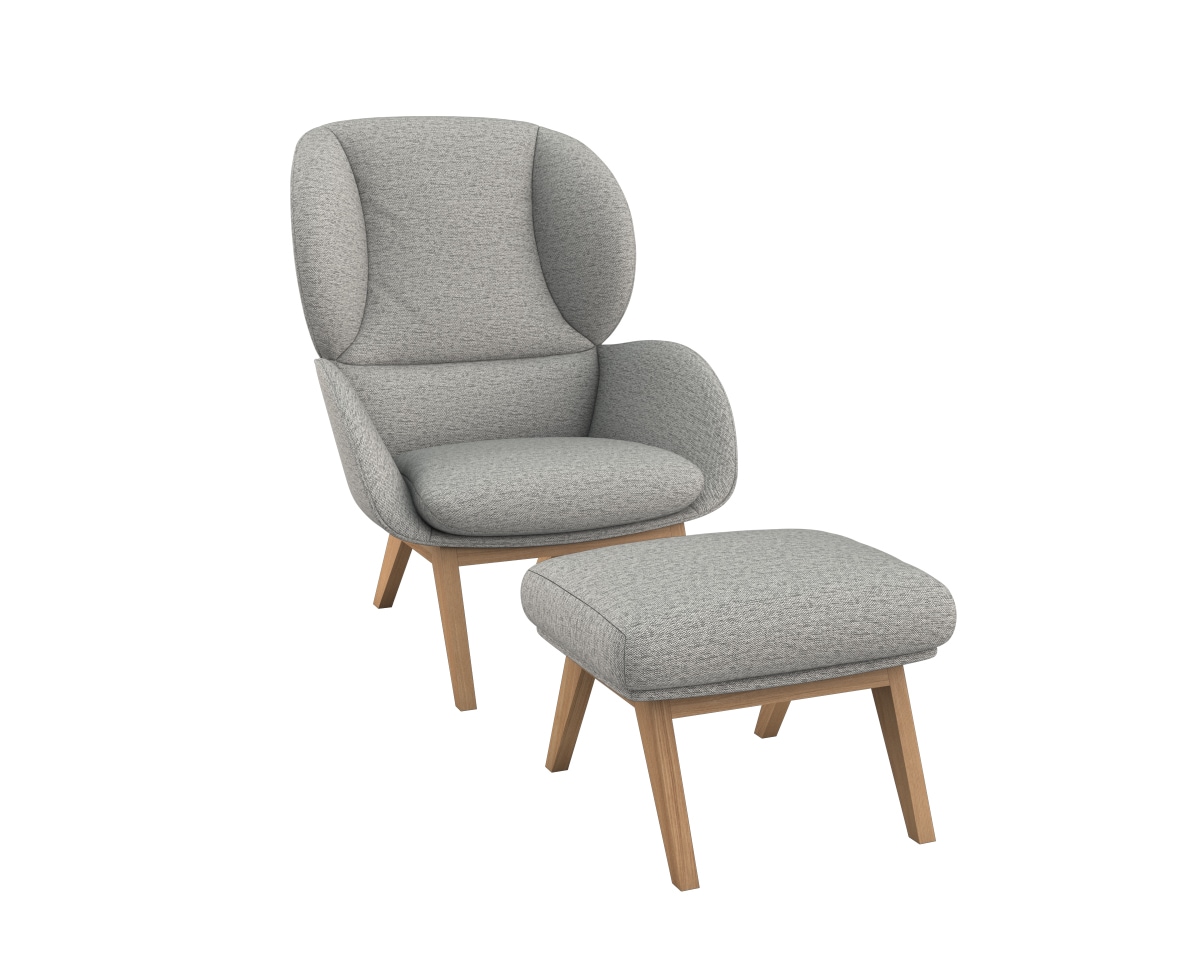 FLEXLUX Ohrensessel »Adria«, Stil & Komfort, organische Form, Fuß Eiche