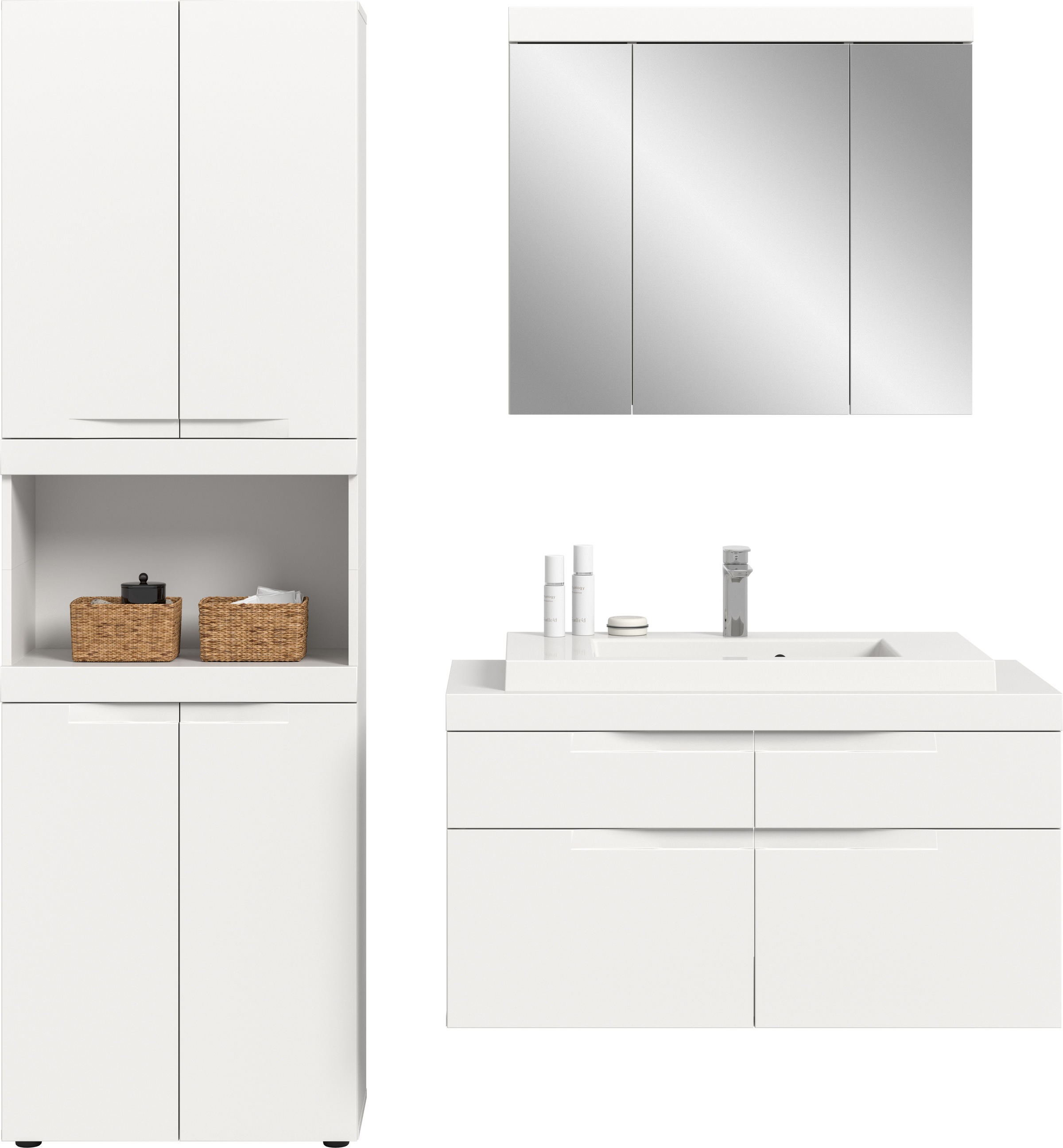 OTTO home Badmöbel-Set »MAOI, 3-teilige Badkombination, hochwertige MDF Front«