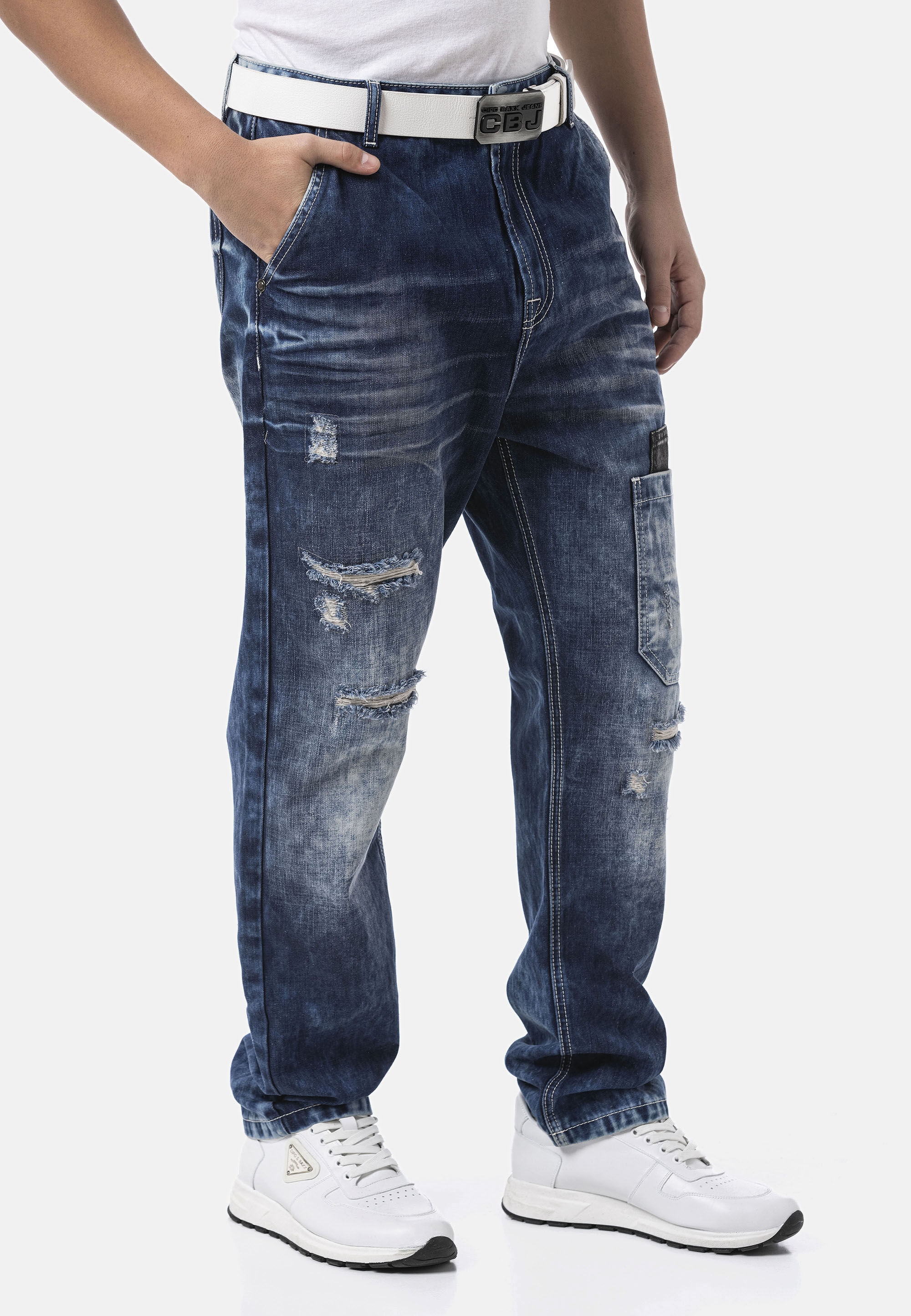Cipo & Baxx Relax-fit-Jeans »Cipo & Baxx Jeanshose CD907« Baggy Fit, mit Strapazierfähiger Baumwollmix