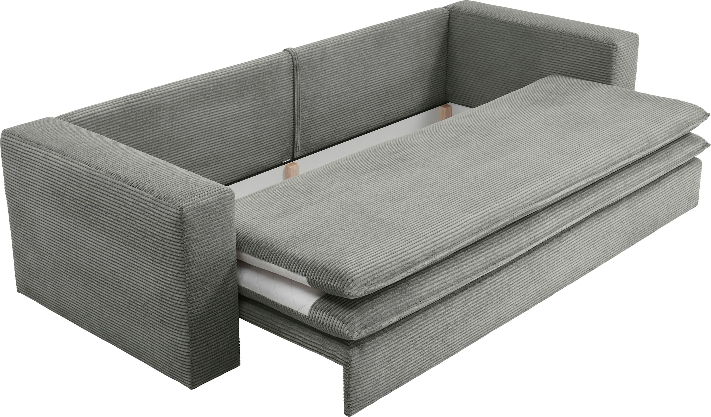 Places of Style Sitzgruppe »PIAGGE«, (2 tlg.), 3-Sitzer-Sofa mit Bettfunktion und Loveseat-Hocker im Set