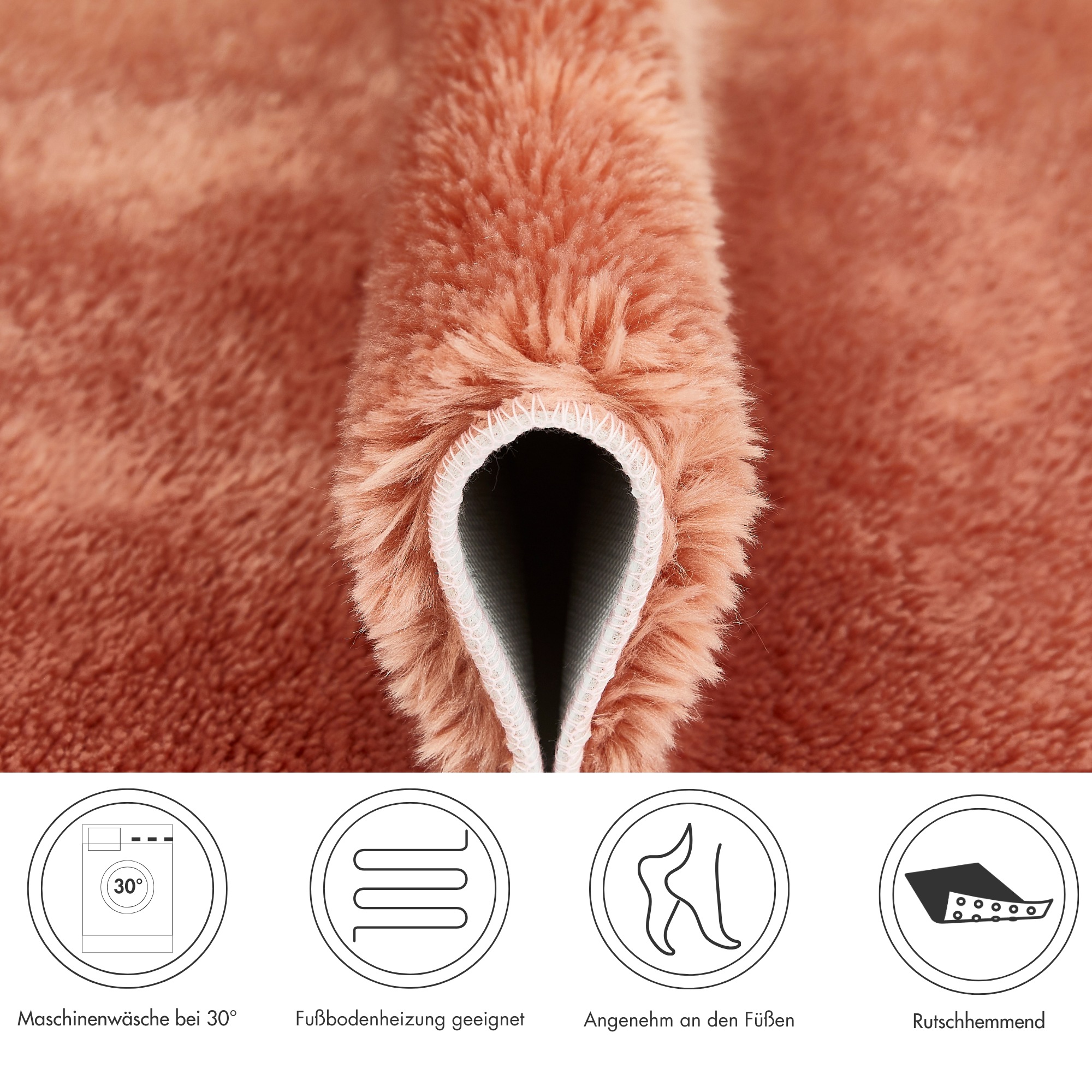 Thumbnail - Andiamo Badematte "Florida" Höhe 23 mm rutschhemmend beschichtet fußbodenheizungsgeeignet schnell trocknend Uni Farben,...