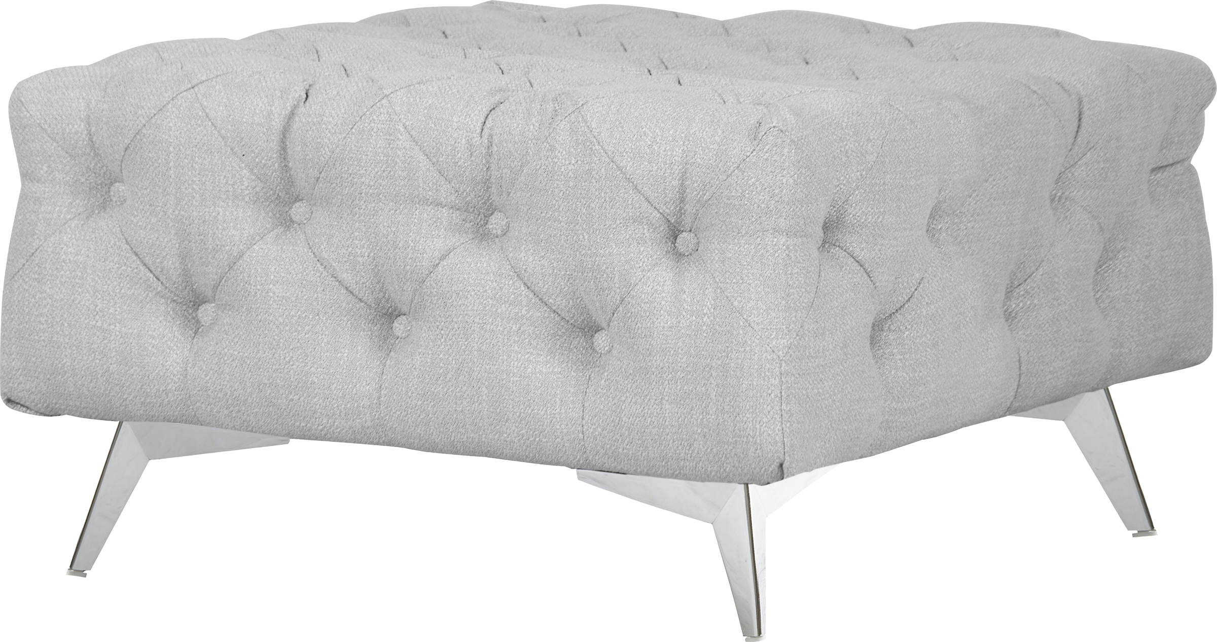 Leonique Polsterhocker "Glynis", aufwändige Knopfheftung, moderne Chesterfield Optik, Fußfarbe wählbar