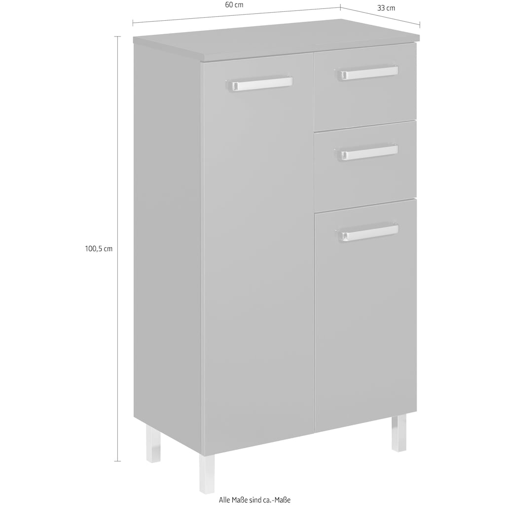 Saphir Unterschrank »Quickset Badschrank mit 2 Türen, 2 Schubladen, 60 cm breit«