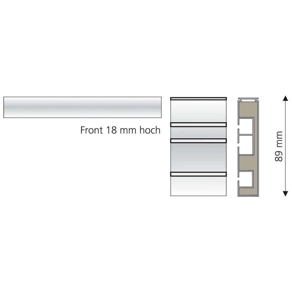 Liedeco Vorhangschiene, 3 läufig-läufig, Fixmaß