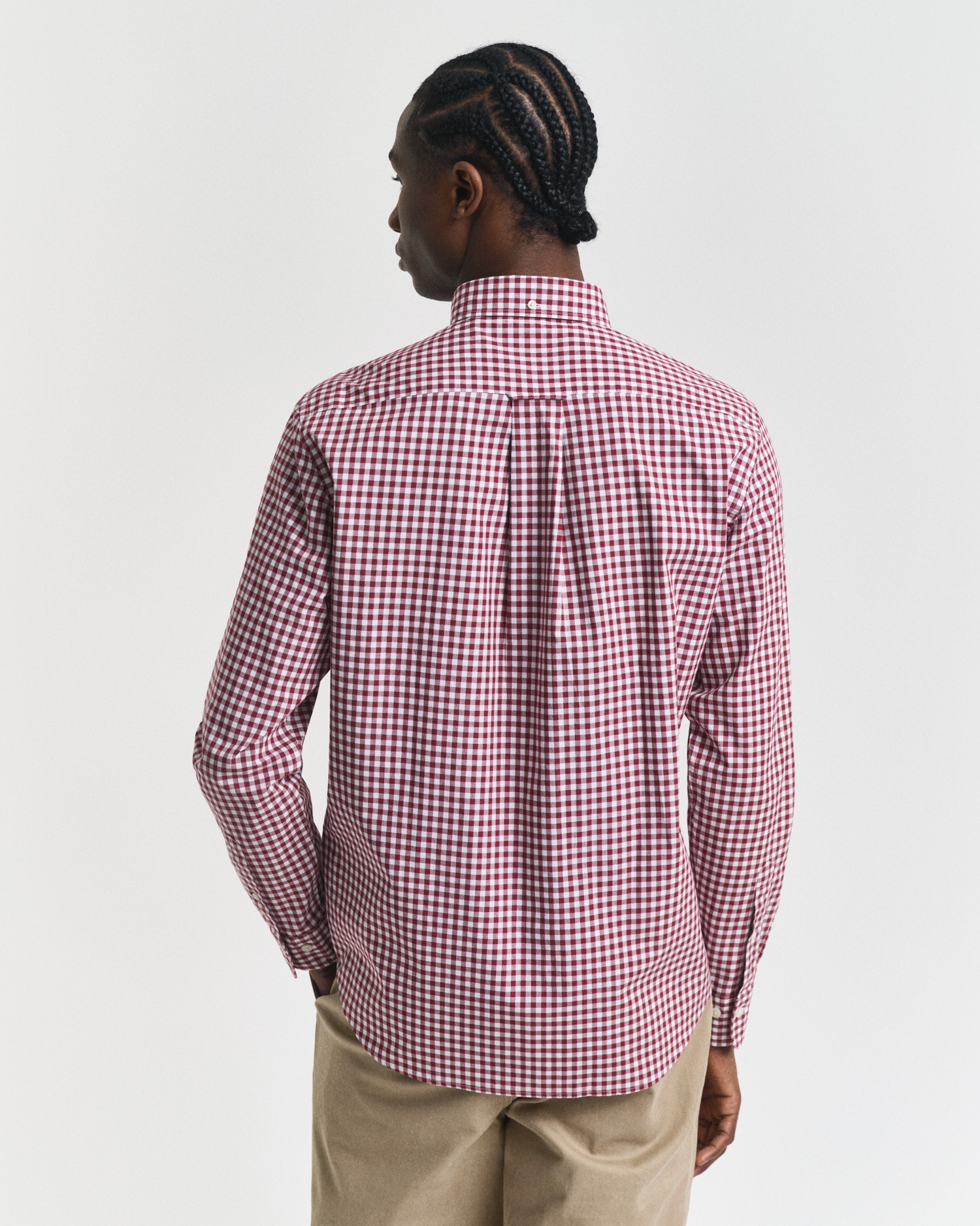 Gant Langarmhemd »REG POPLIN GINGHAM SHIRT«, mit Logostickerei auf der Brust