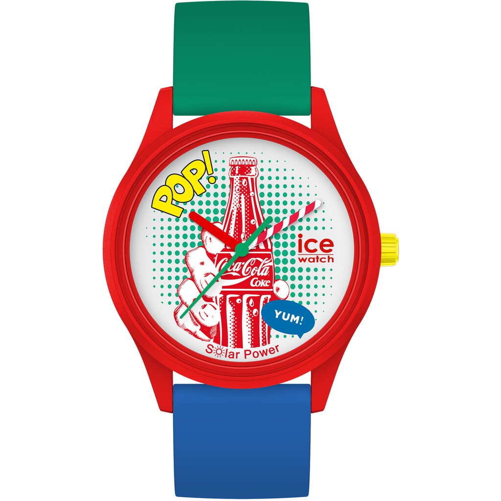 ice-watch Solaruhr »COCA COLA×ICE-WATCH - Pop art - Medium - 3H, 019902«