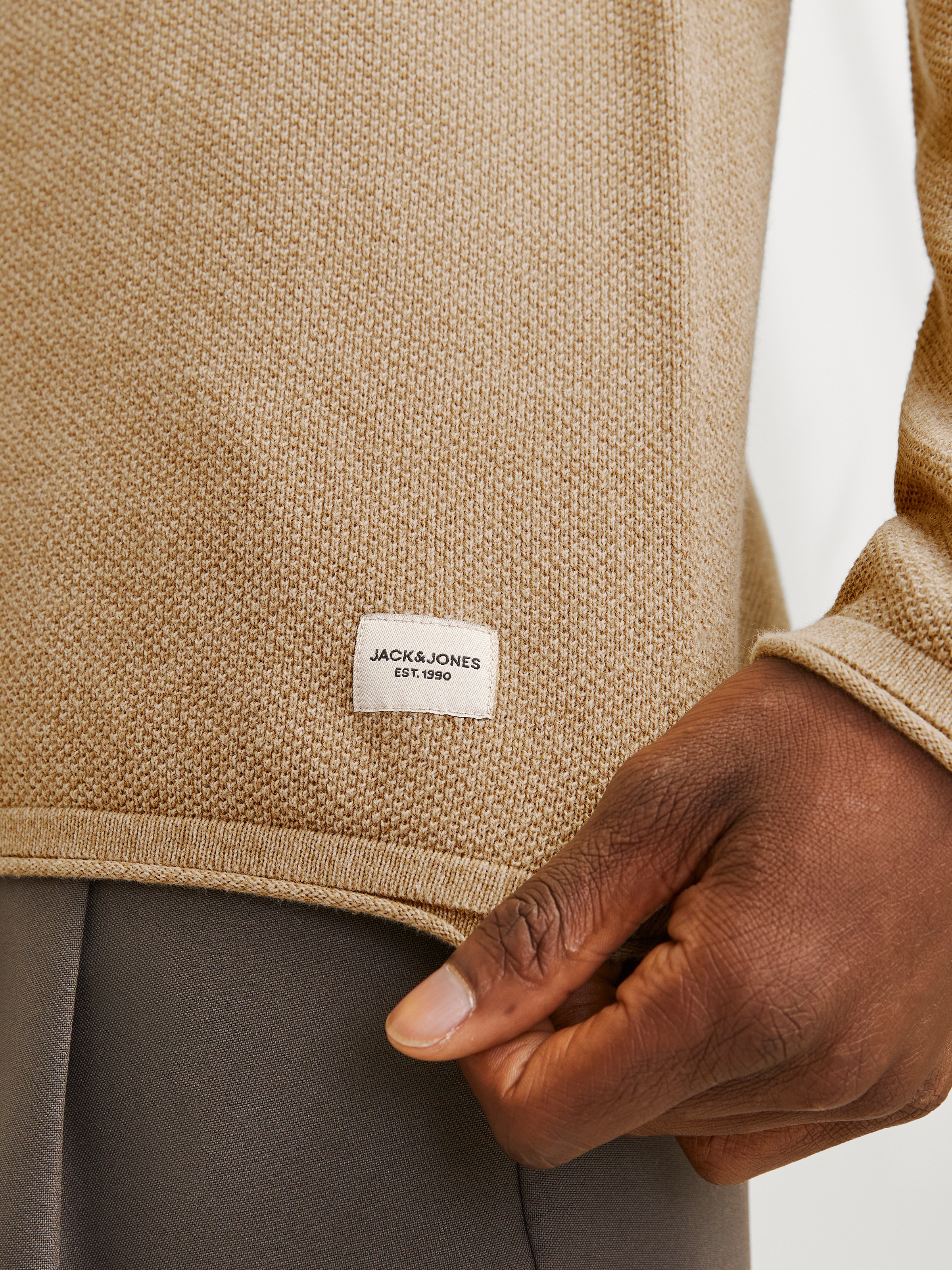 Jack & Jones Rundhalspullover »JJEHILL KNIT CREW NECK NOOS«, mit Strukturstrick
