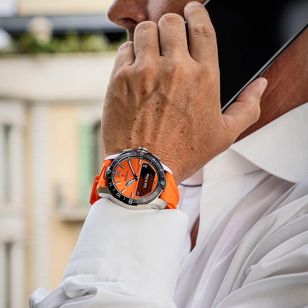 Festina Smartwatch »Connected D«, Quarzuhr, Armbanduhr, Herrenuhr, Schrittzähler, Weltzeit, Stoppfunkt.)
