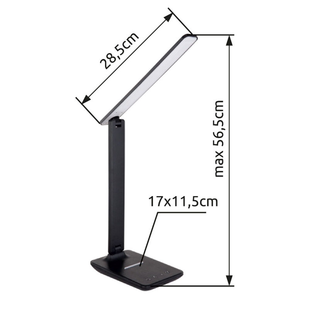 GLOBO LIGHTING LED Tischleuchte »BULLA«, Leuchtmittel LED-Modul | LED fest integriert, Tischlampe/Arbeitszimmer/Bürotischleuchte/schwarz
