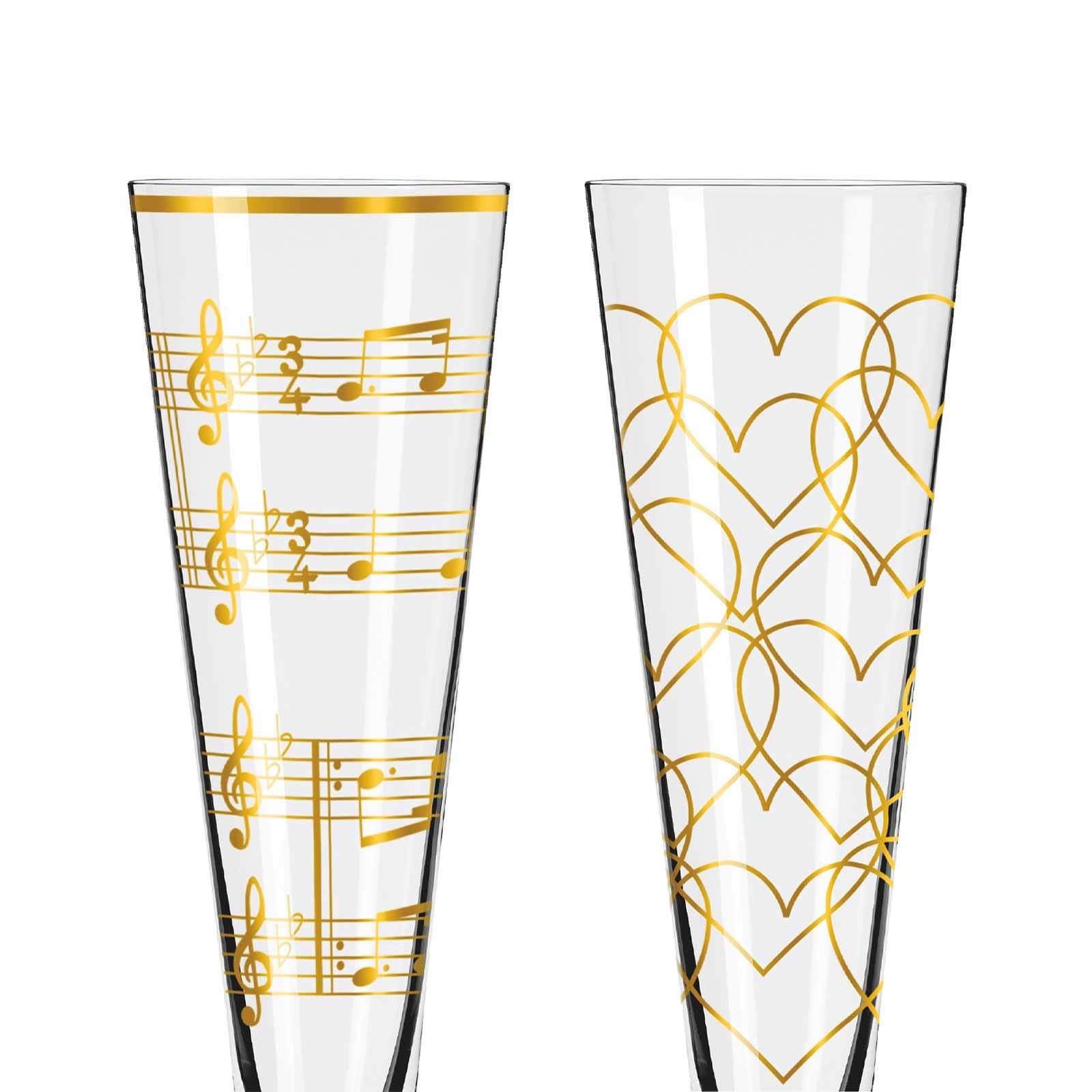 Ritzenhoff Champagnerglas »Champagnergläser Goldnacht 205 ml 2er Set gold«