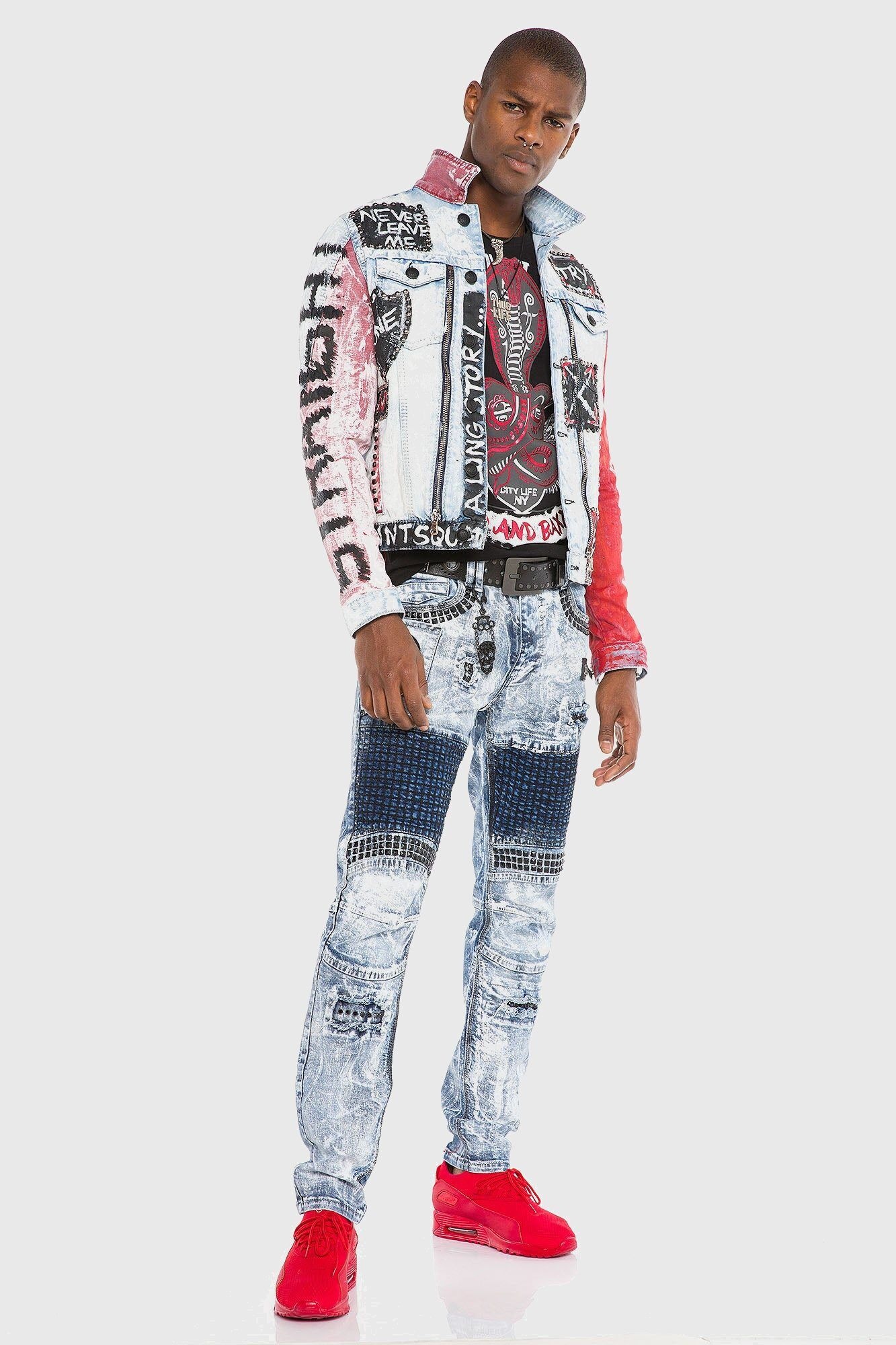 Thumbnail - Cipo & Baxx Jeansjacke "Jacke", ohne Kapuze, mit vielen Details