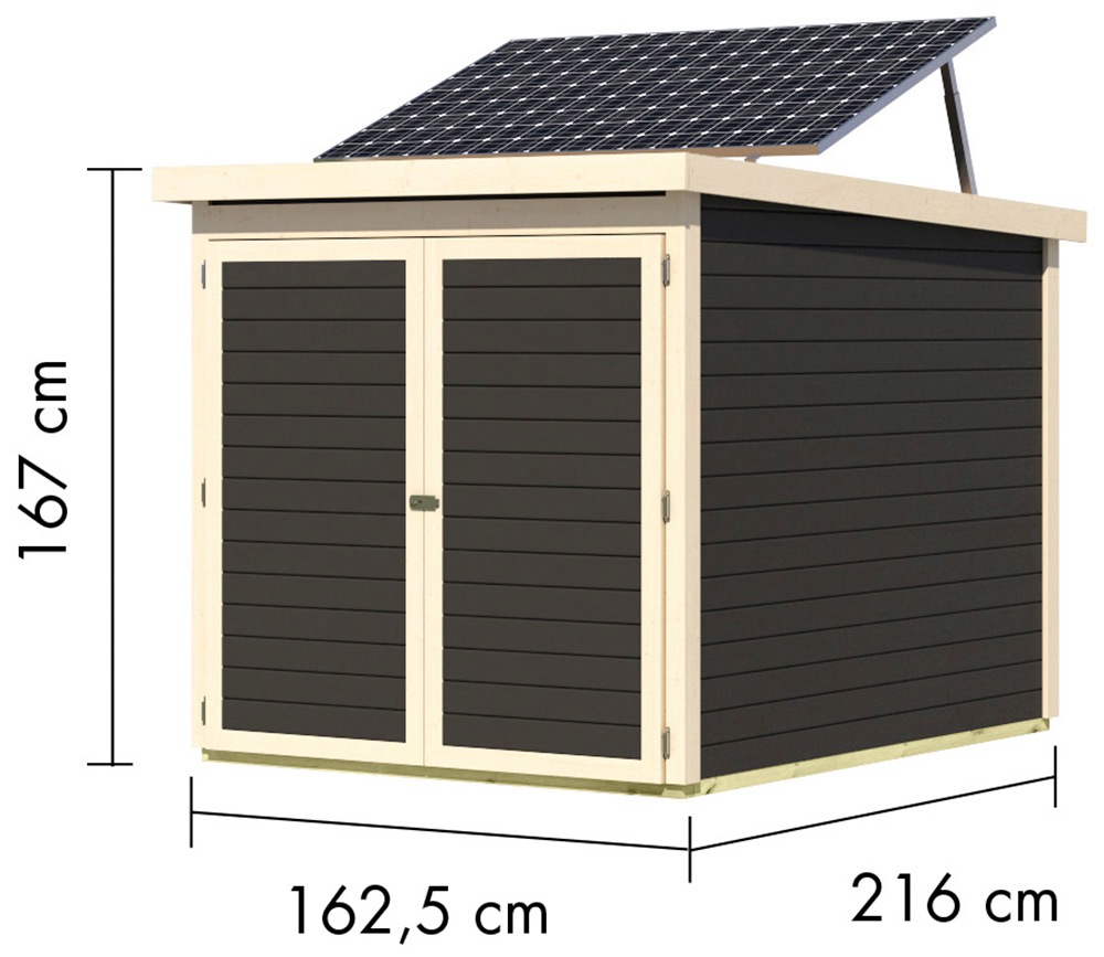Karibu Fahrradbox »Fahrradgarage 3 Solar«, in verschiedenen Farben, mit Solarkit, BxTxH: 162,5x216x167 cm