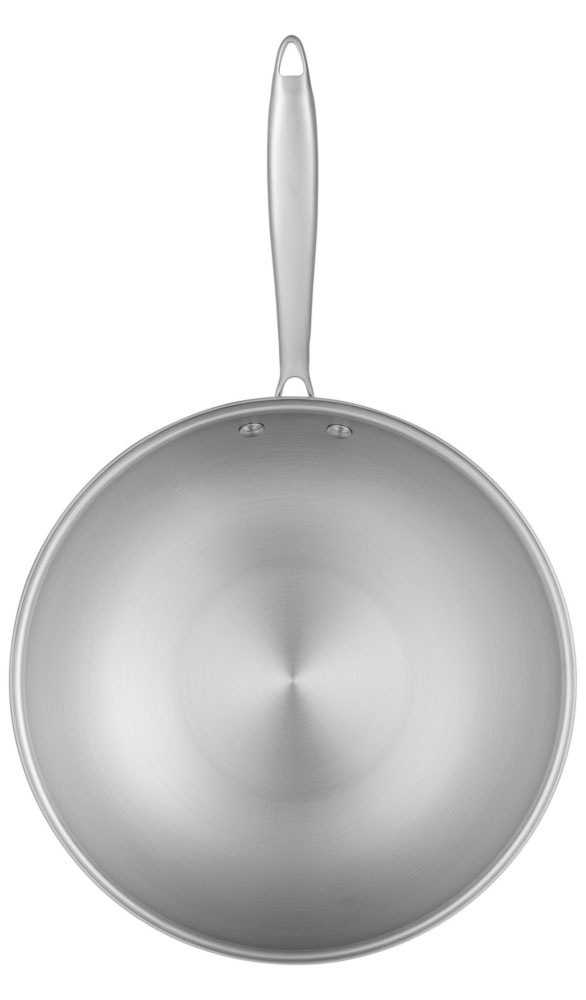 RESTO Kitchenware Wok "Crater tiefe Pfanne aus Tri-Ply (Edelstahl + Alumini günstig online kaufen