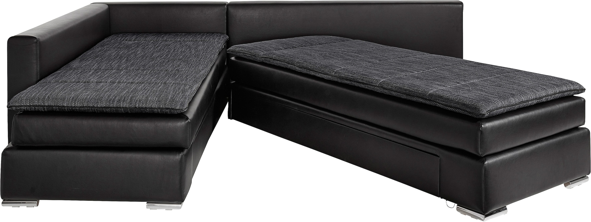 INOSIGN Ecksofa »Night & Day L-Form mit Dauer-Schlaffunktion ohne Armlehnen«, mit Boxspring-Bettfunktion 164x200 cm und Bettkasten, Dauerschläfer!
