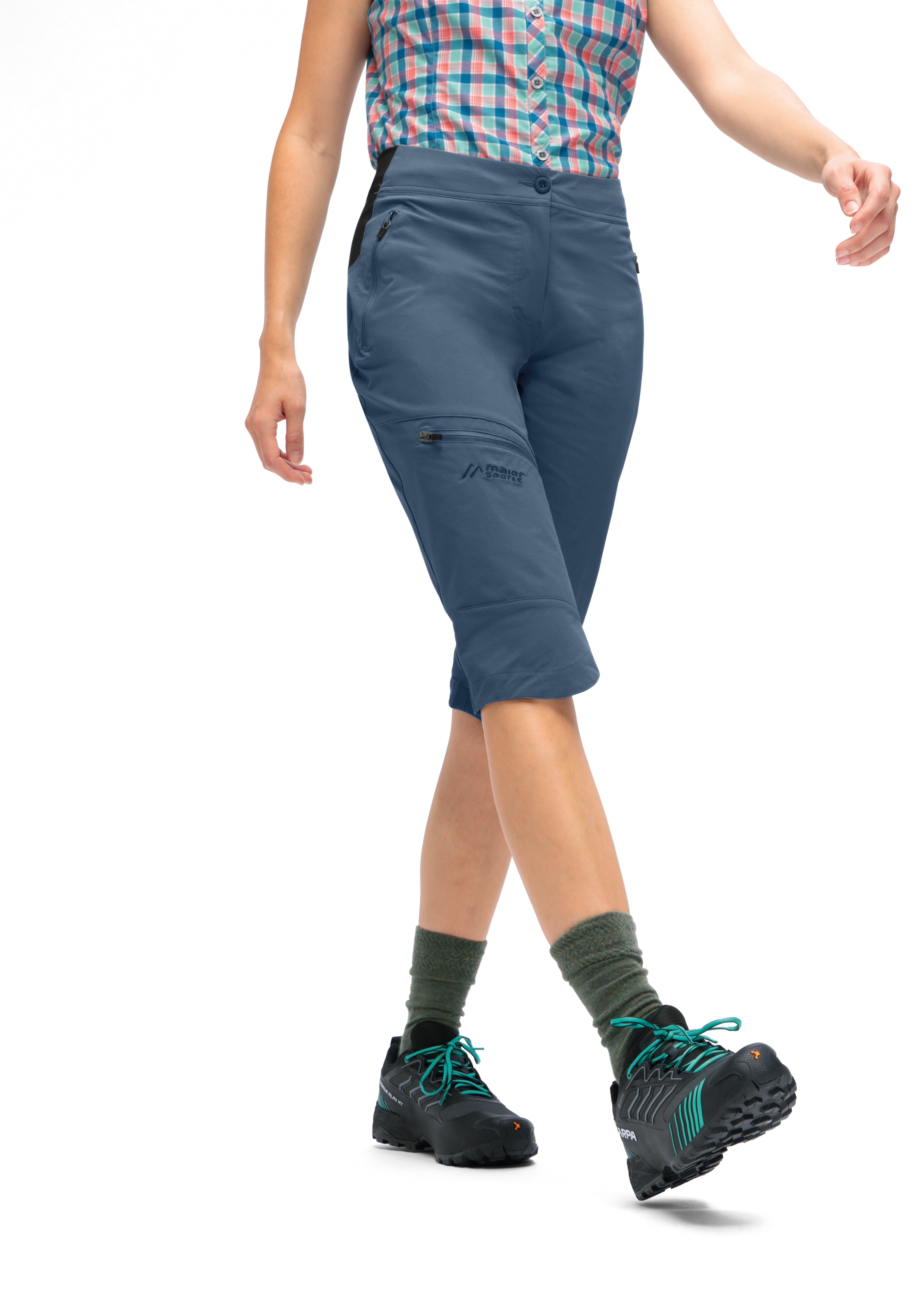 Maier Sports Outdoorhose »Inara slim Capri Vario«, Damen Wanderhose, elastische Funktionshose mit 4 Taschen, Slim Fit