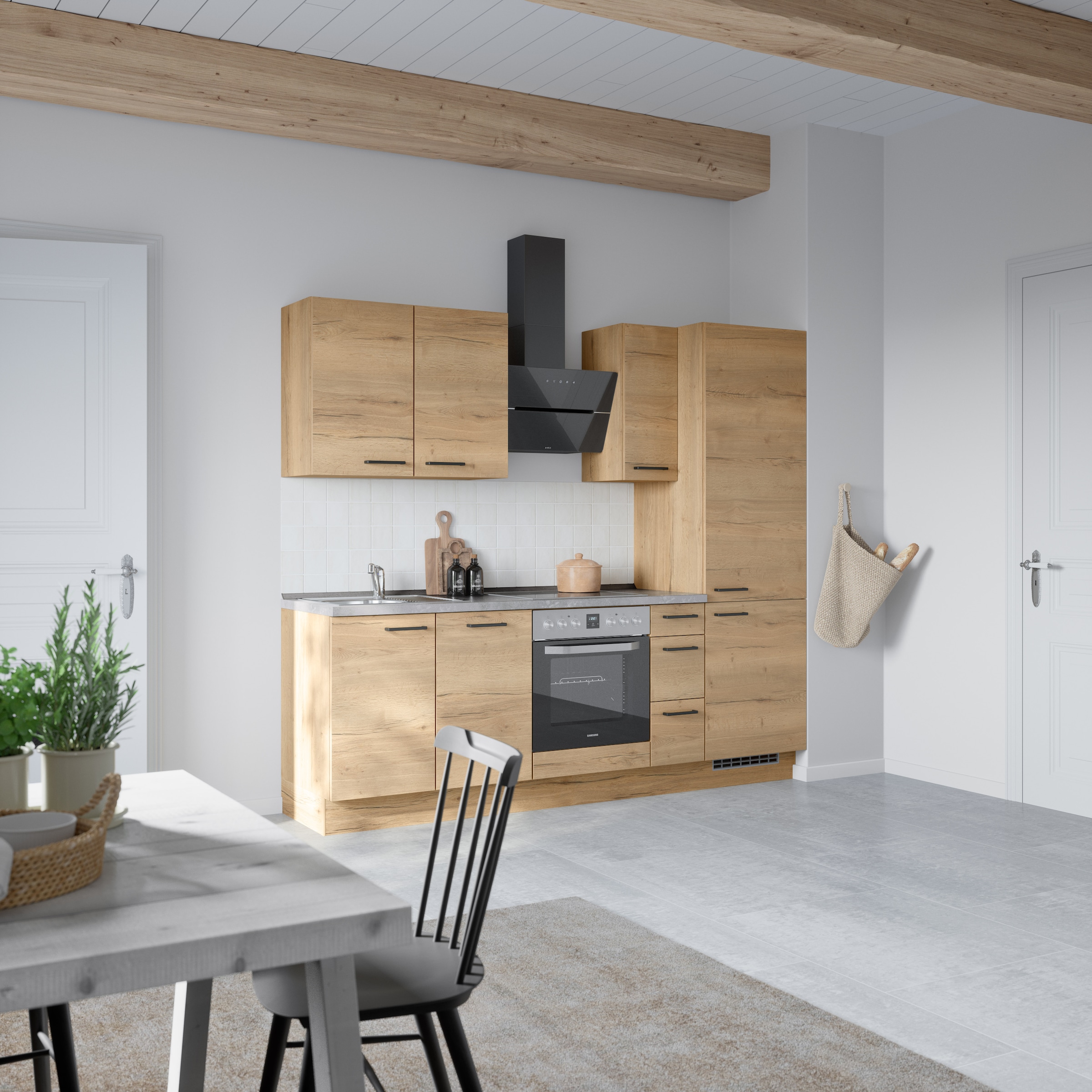 nobilia® Küchenzeile »"Structura II"«, vormontiert, Ausrichtung wählbar, Breite 240 cm, wahlw. mit E-Geräten