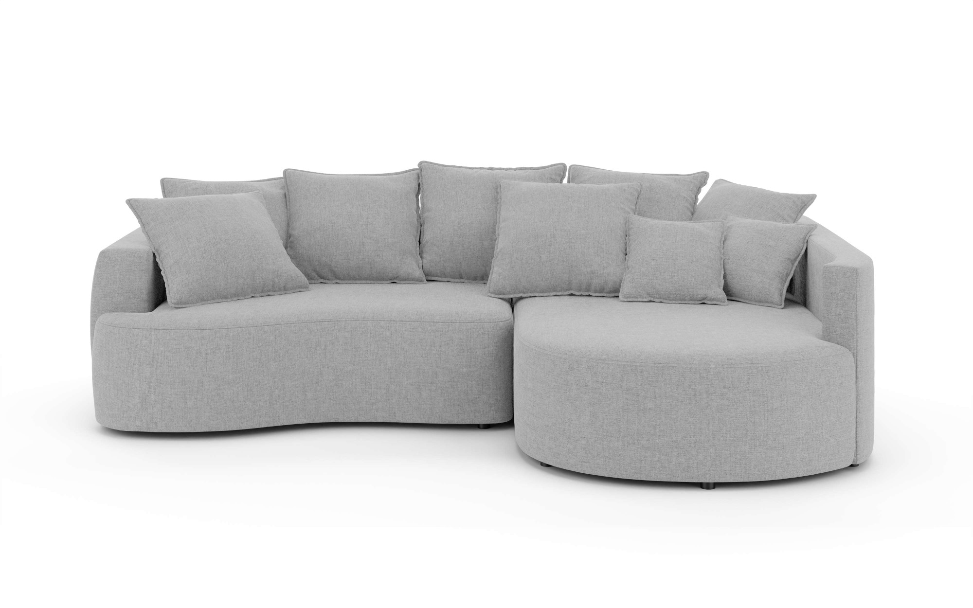 INOSIGN Ecksofa »Kahekili, Schlafsofa mit Bettkasten, Maße B/T/H: 255/181/90/ cm«, L-Form mit Wellenunterfederung, 7 Rückenkissen und 2 Zierkissen