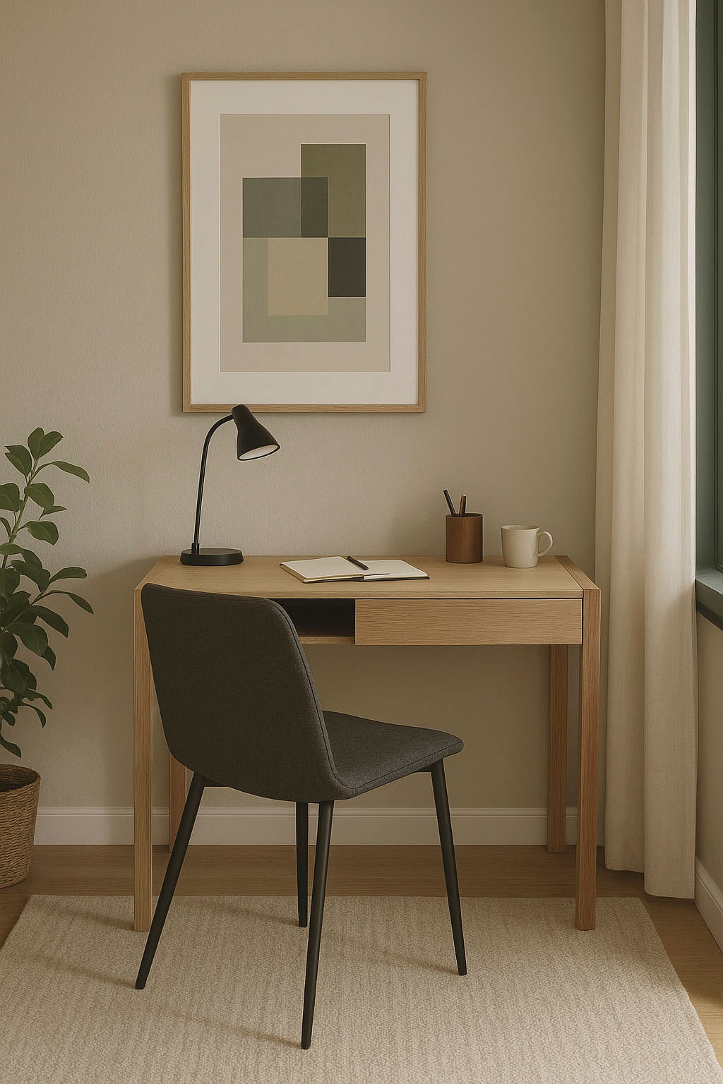 Woodman Schreibtisch »New« mit offenem Regal und Schublade, Holzfurnier aus Eiche, FSC®