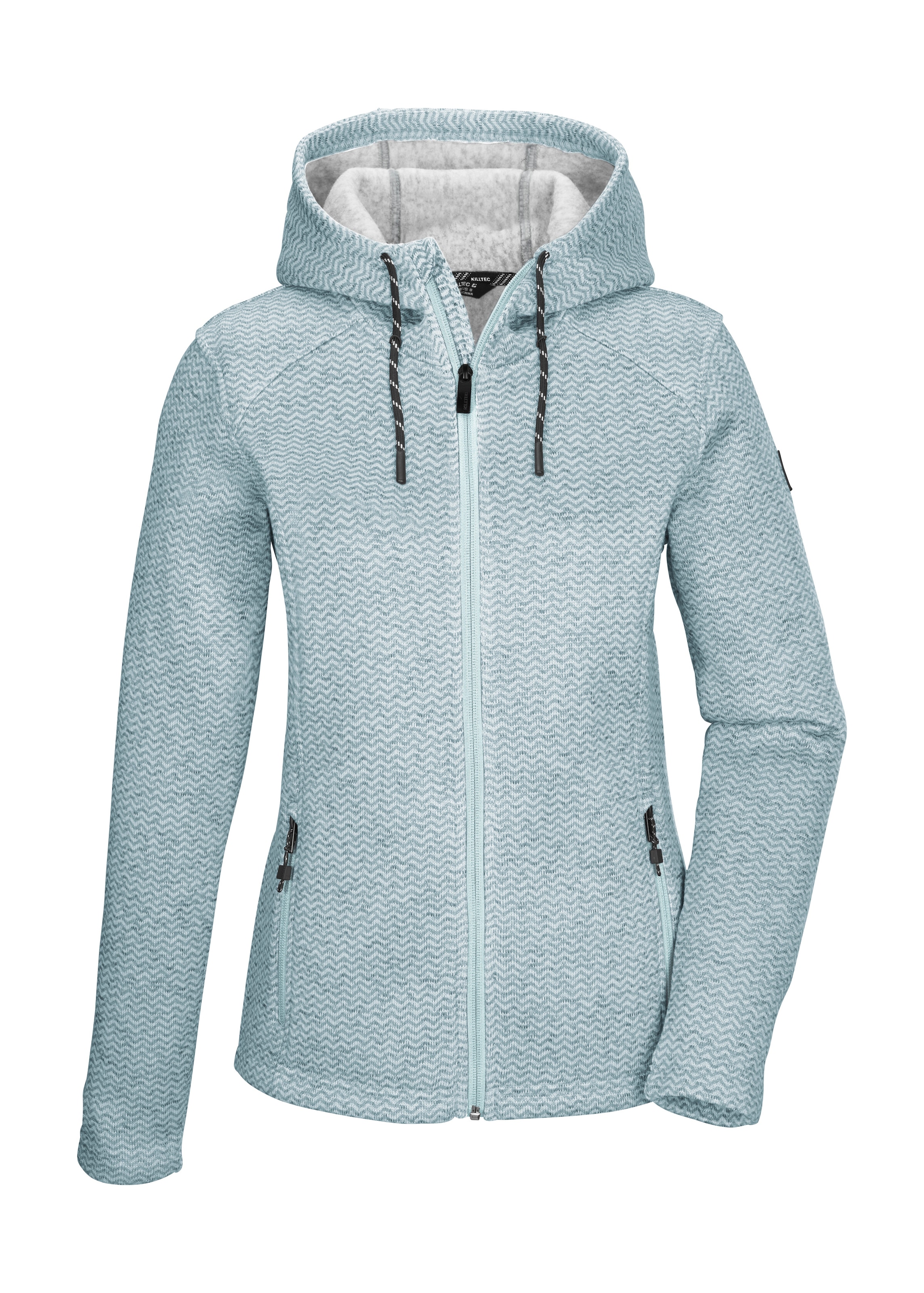Killtec Fleecejacke "KOW 5 WMN KNTFLC JCKT" Strickfleecejacke mit verstellbarer Kapuze und Kinnschutz
