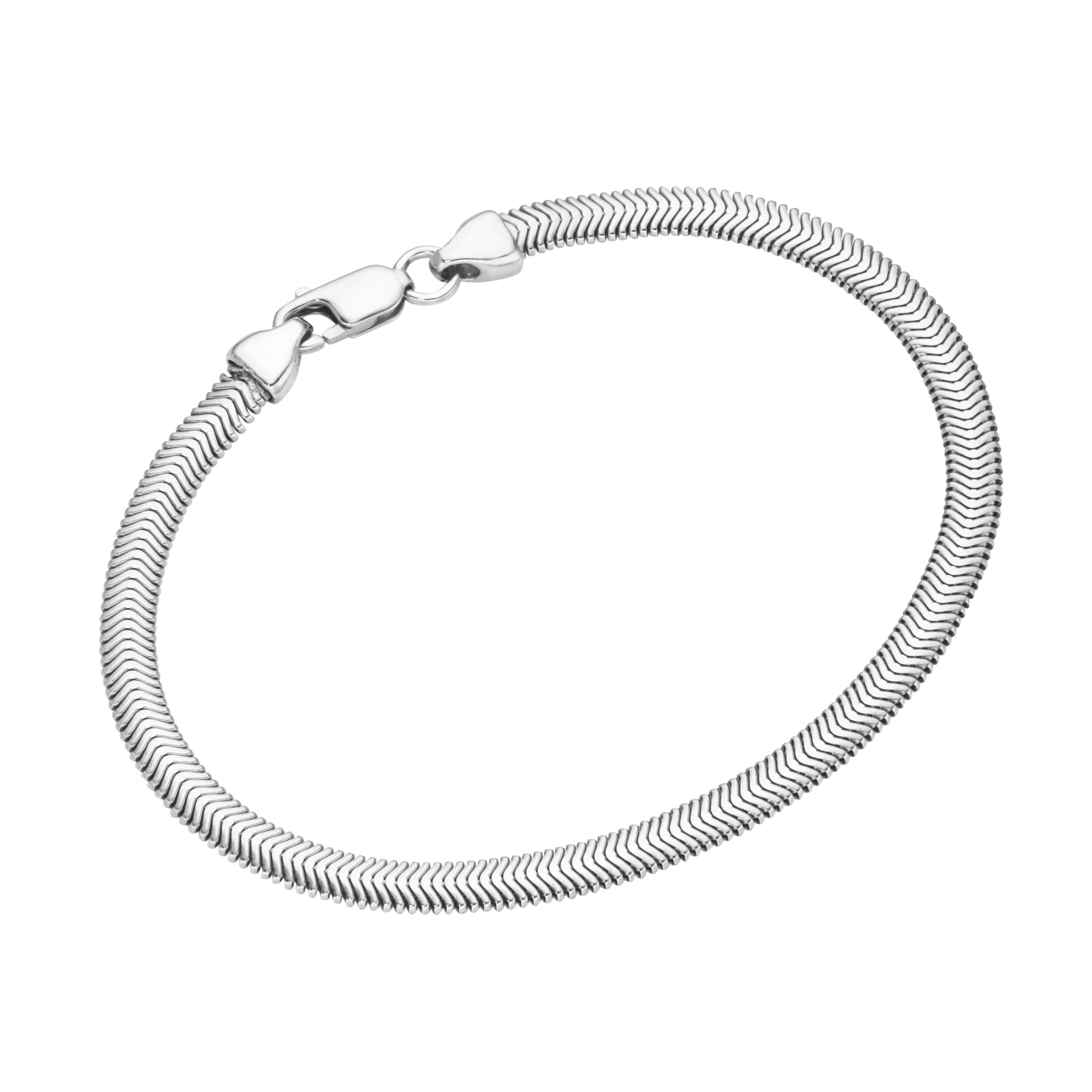 Smart Jewel Armband »gedrückte Schlangenkette massiv, Silber 925«
