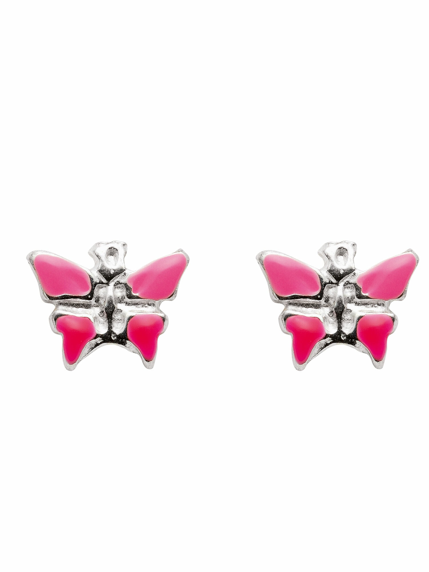 Paar Ohrhänger »1 Paar 925 Silber Ohrringe / Ohrstecker Schmetterling rosa rot«, 925...