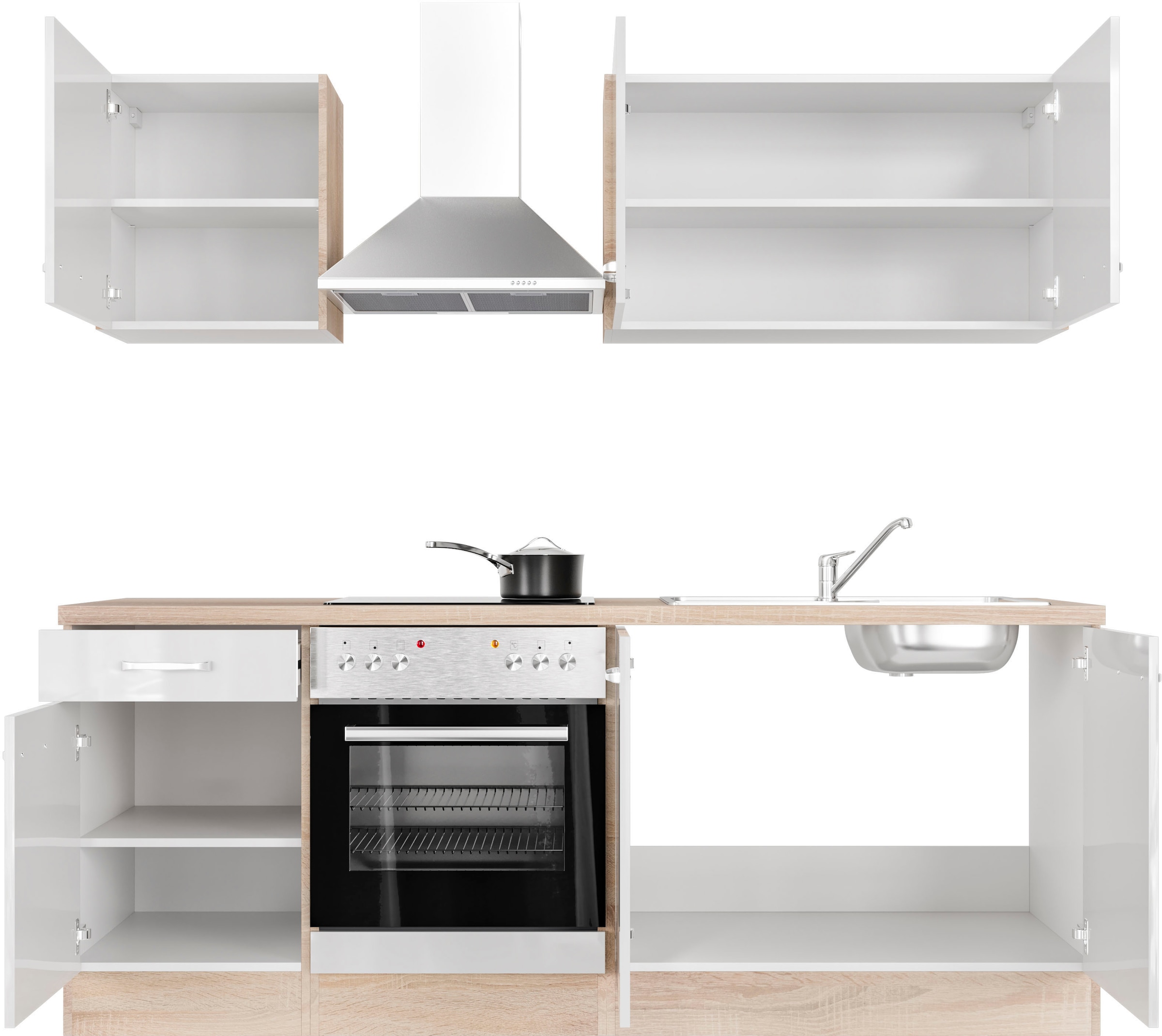 Flex-Well Küche »Florenz«, wahlw. mit E-Geräten, Breite 210 cm