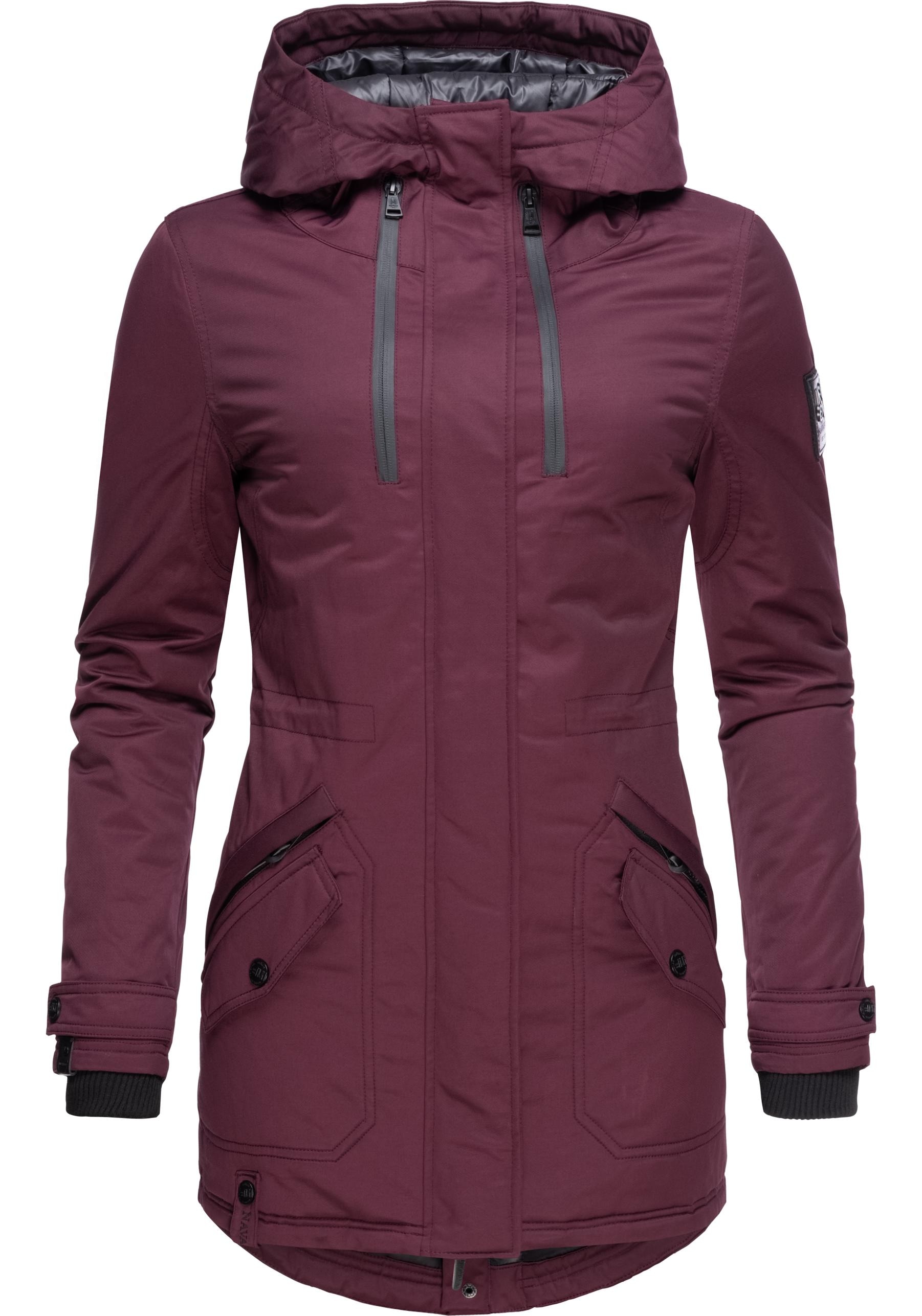 Navahoo Wintermantel »Avrille II«, sportlicher Damen Winter Kurzmantel mit großer Kapuze