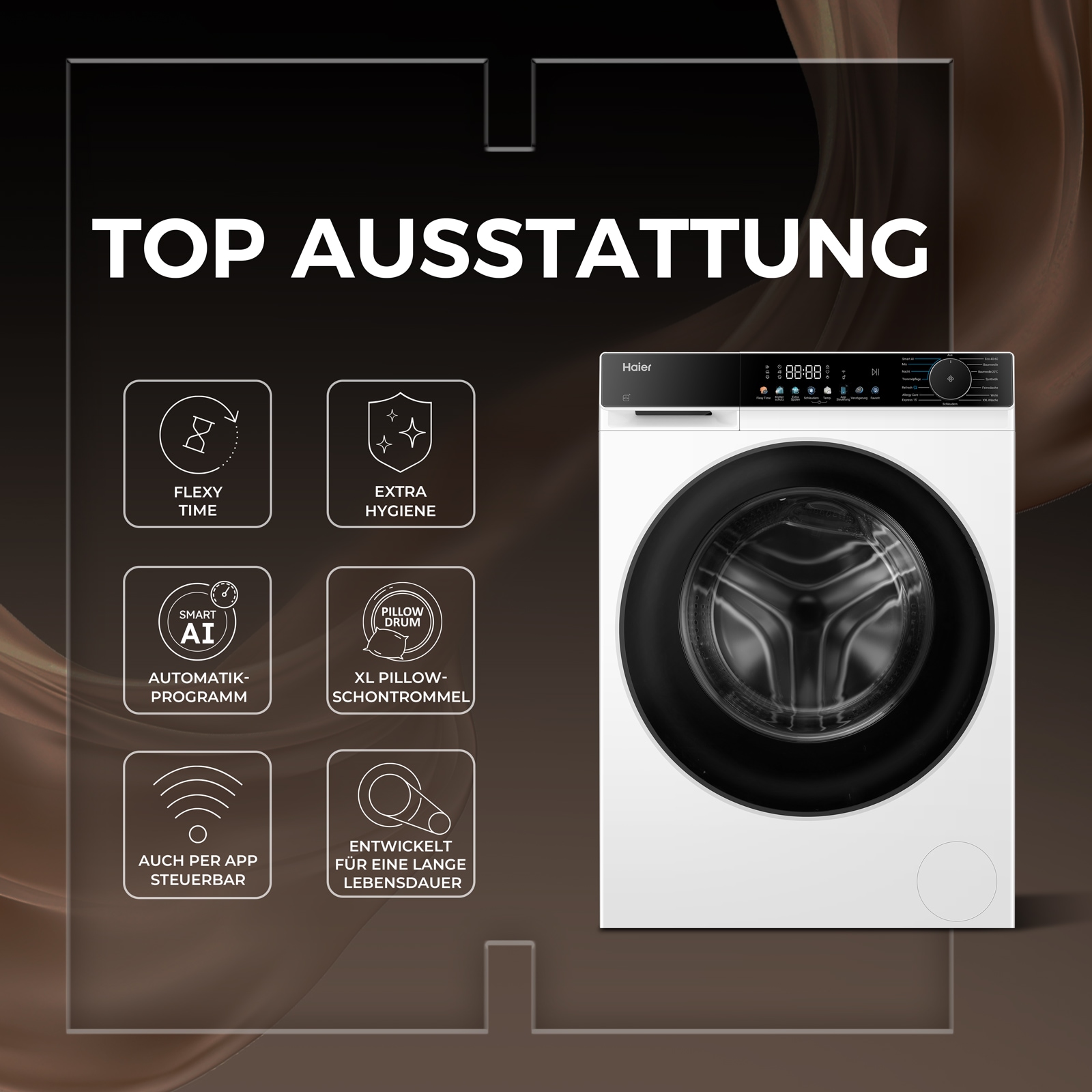 Haier Waschmaschine G5 Serie »HW80-BP14657TU1« 8 kg 1400 U/min Smart AI Automatikprogramm & Wi-Fi