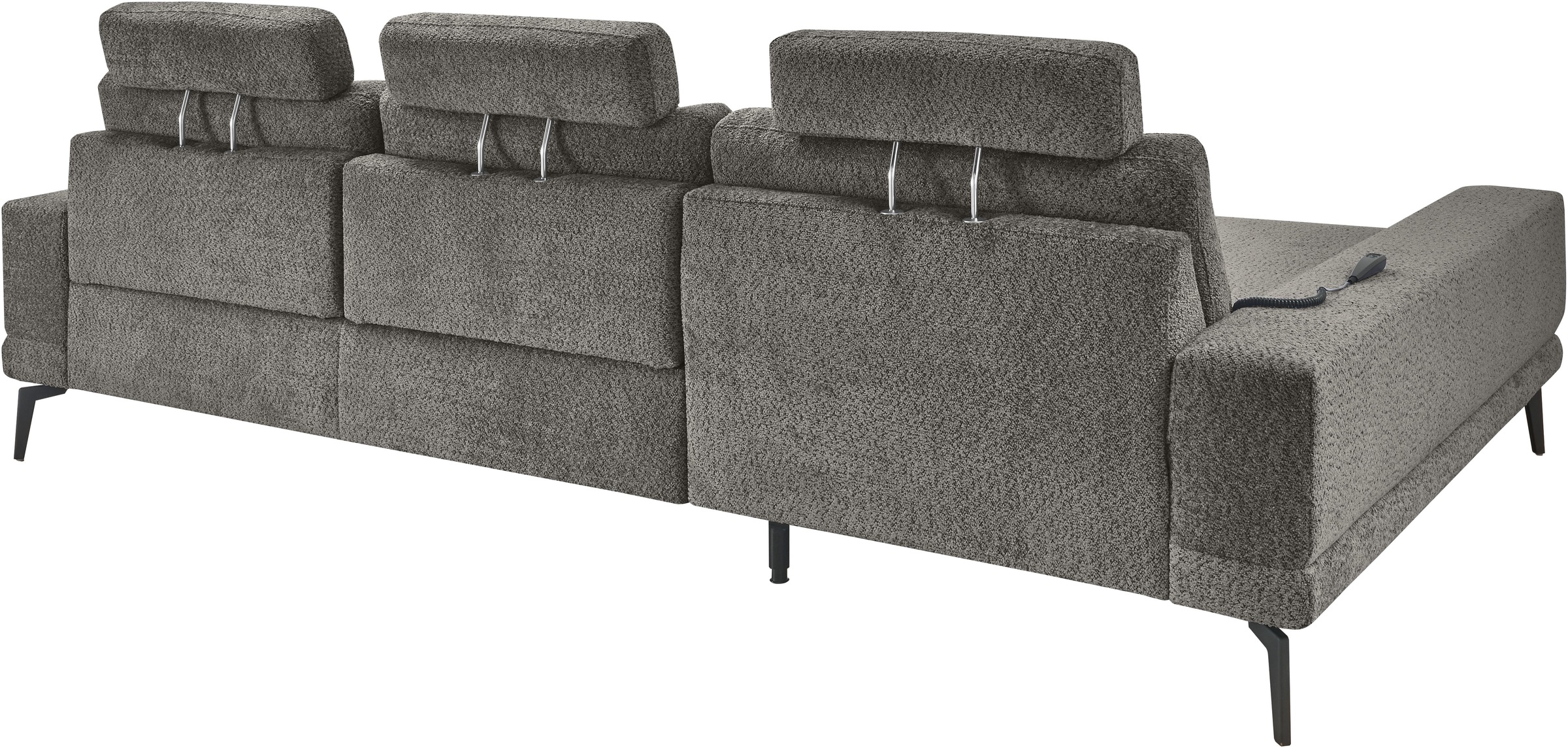 set one by Musterring Ecksofa »SO 3600, inkl motor. Sitztiefenverstellung, Kopfstützen, Nierenkissen« Sitzhöhe 44 cm, Kaltschaum, Breite 293 x Tiefe 180 cm, Kama anthrazit