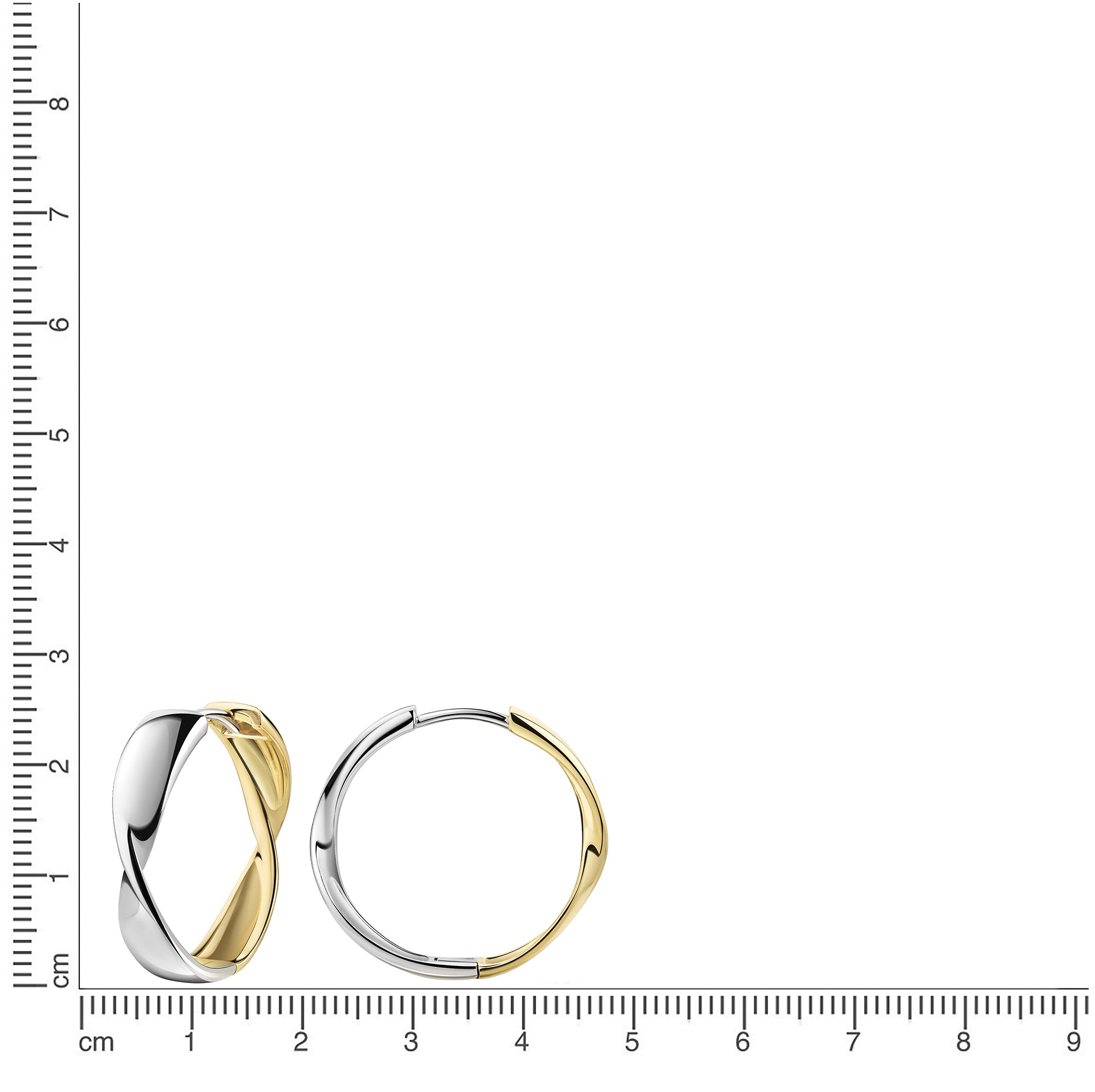 Zeeme Paar Creolen »925/- Sterling Silber rhodiniert und vergoldet«