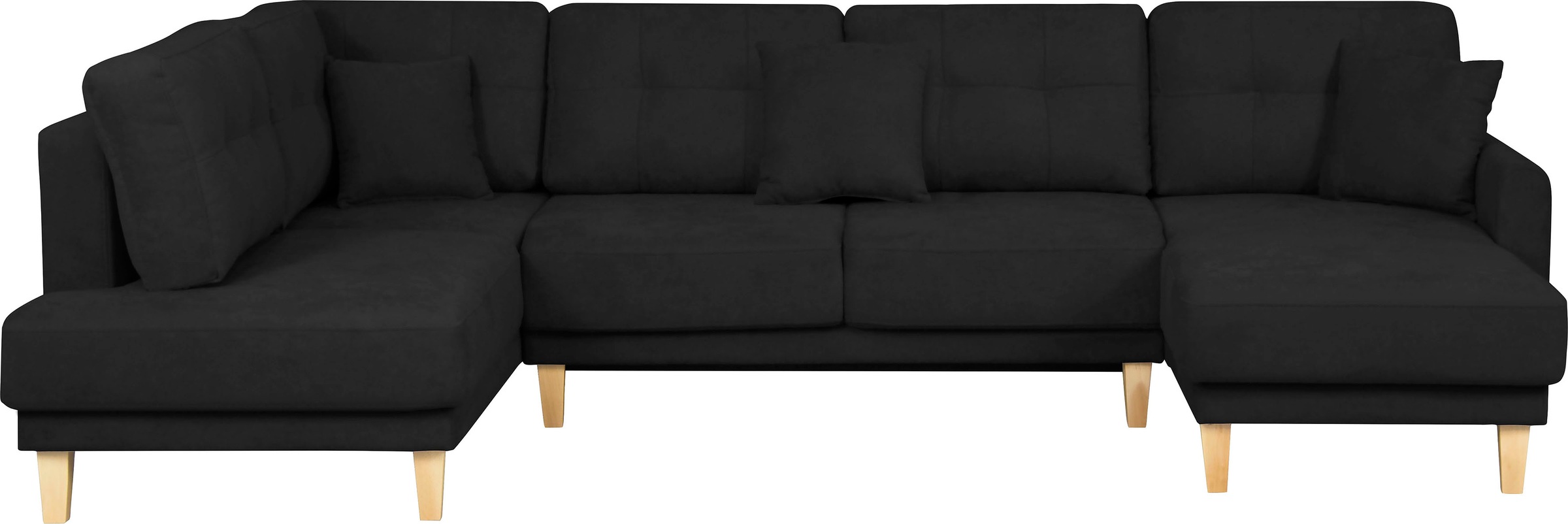 Home affaire Wohnlandschaft »TRIPLO U-Form wahlweise mit Schlaffunktion, B/T/H: 310/192/90 cm«, Schlafsofa, auch mit Bettkasten, Steppung im Rückenkissen
