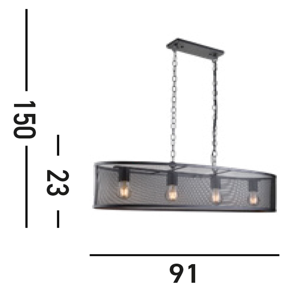 Searchlight Hängeleuchte »Hängeleuchte Fishnet, 4-flammig« E27 1 Stk. Fischnetz-Optik